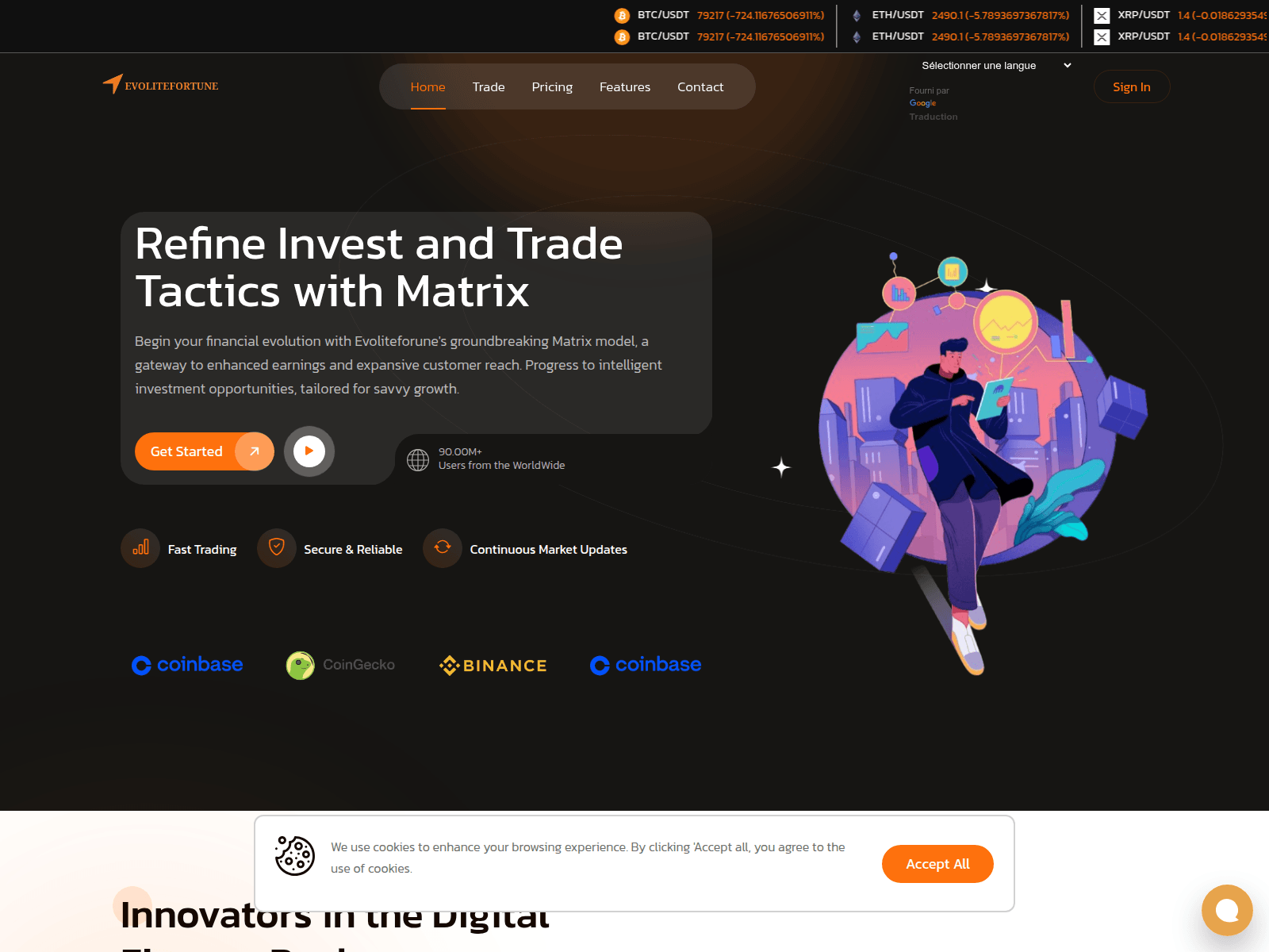 Screenshot of evolitefortunemax.net