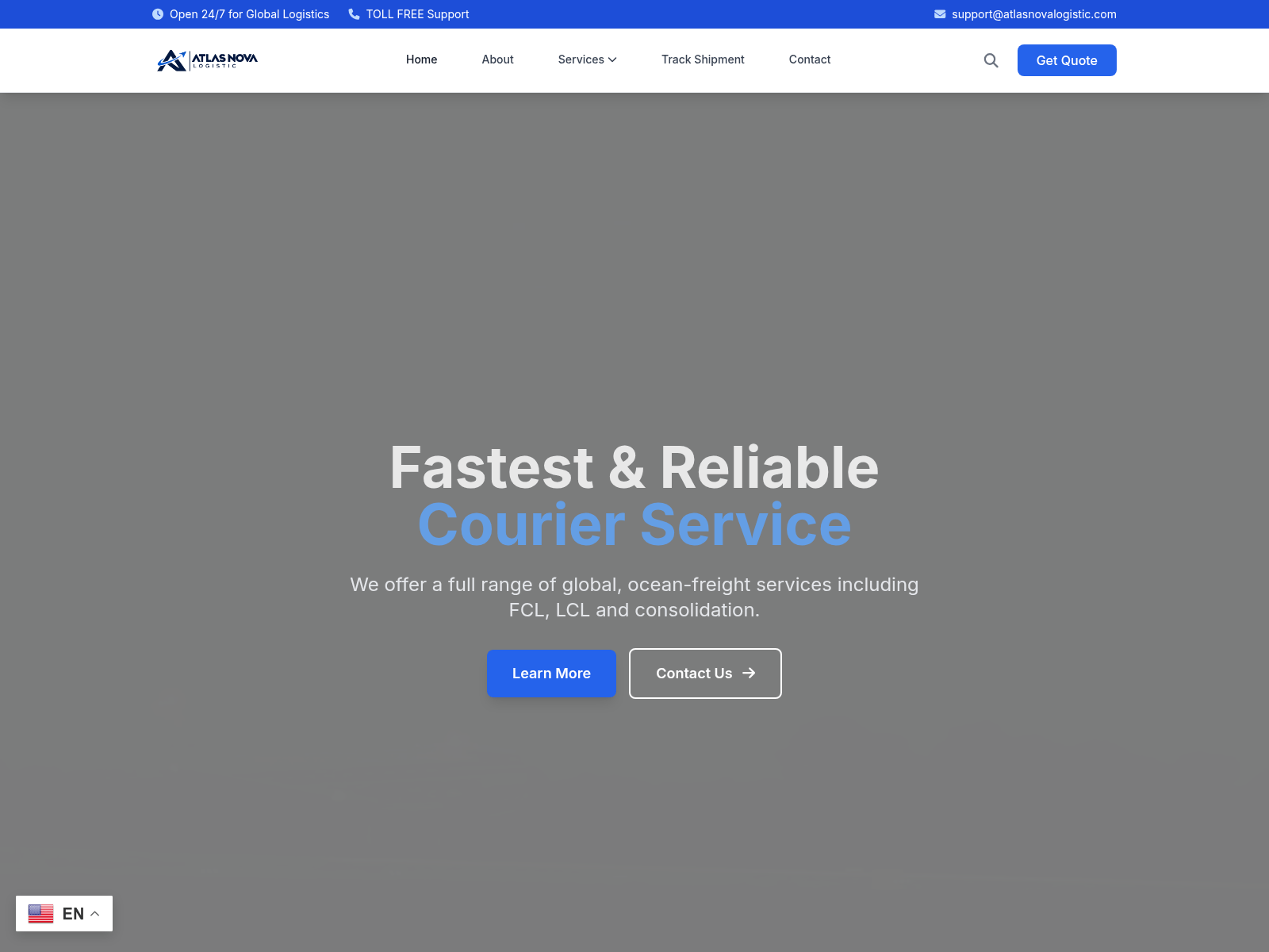 Screenshot of atlasnovalogistic.com