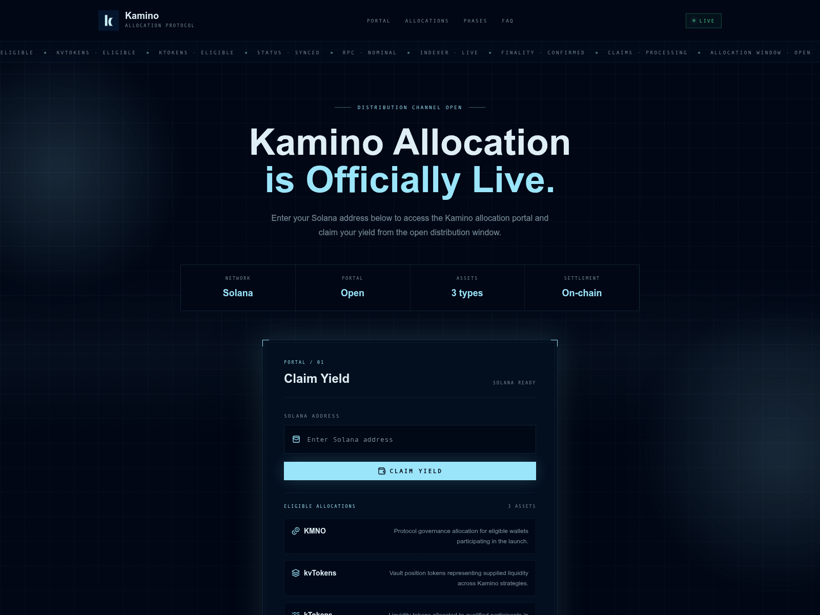 Screenshot of kaminovault.info