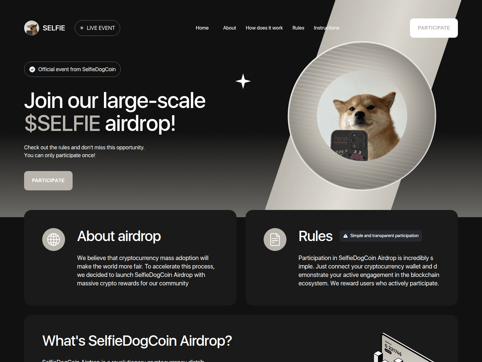 Screenshot von selfiedog.isaashiru.com