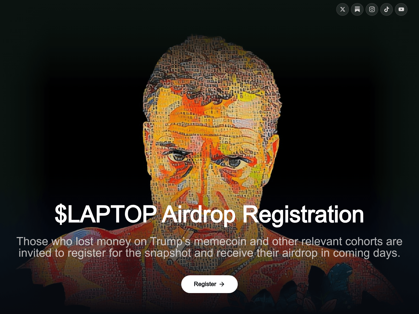 Screenshot of claim-laptoptoken.com