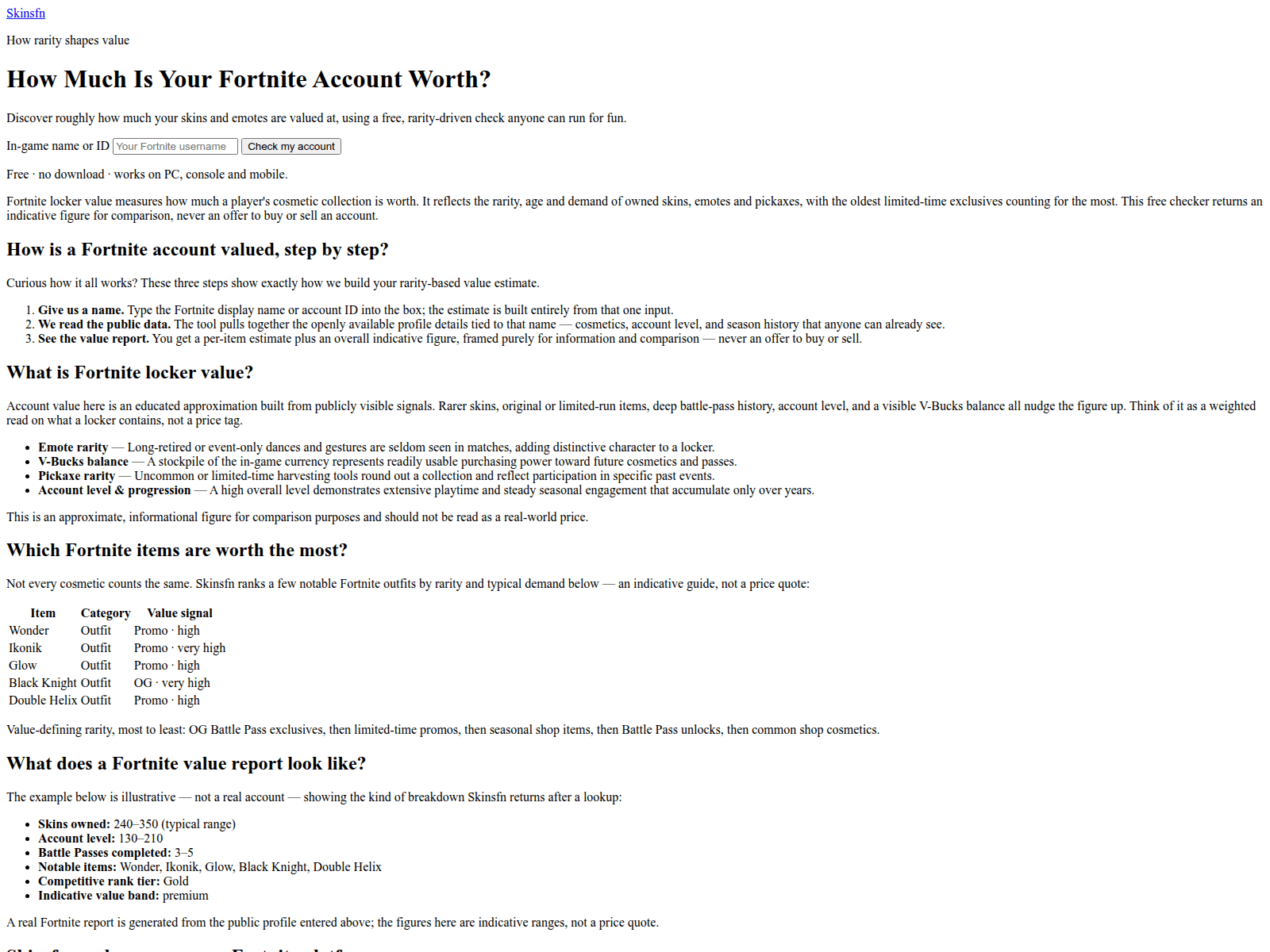 Screenshot of skinsfn.com
