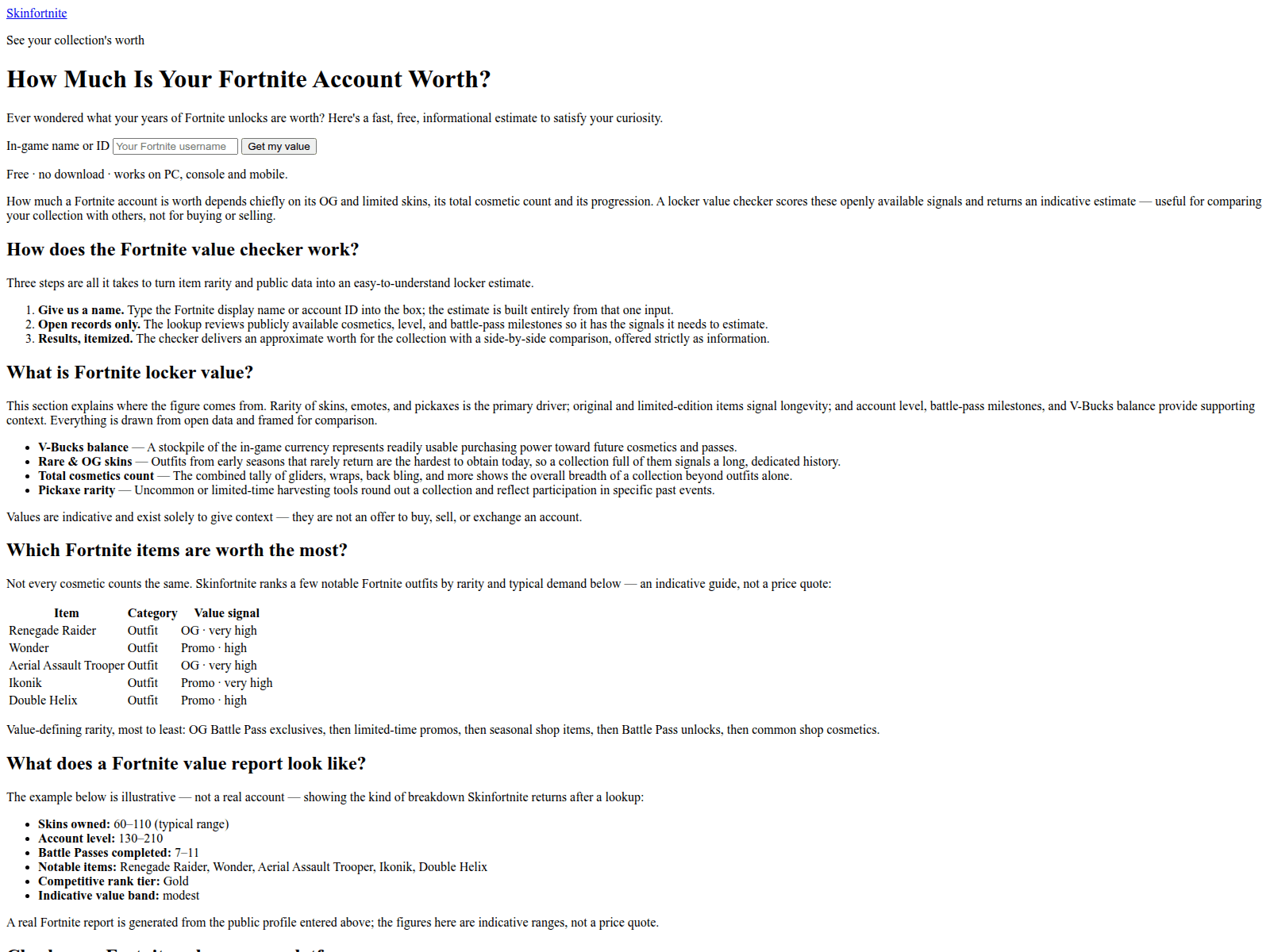 Screenshot of skinfortnite.com