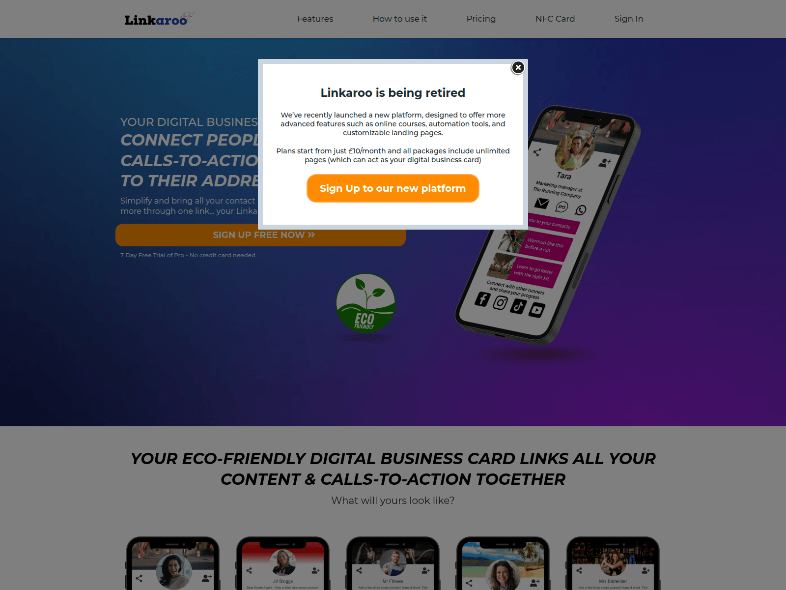 Screenshot of linkaroo.me