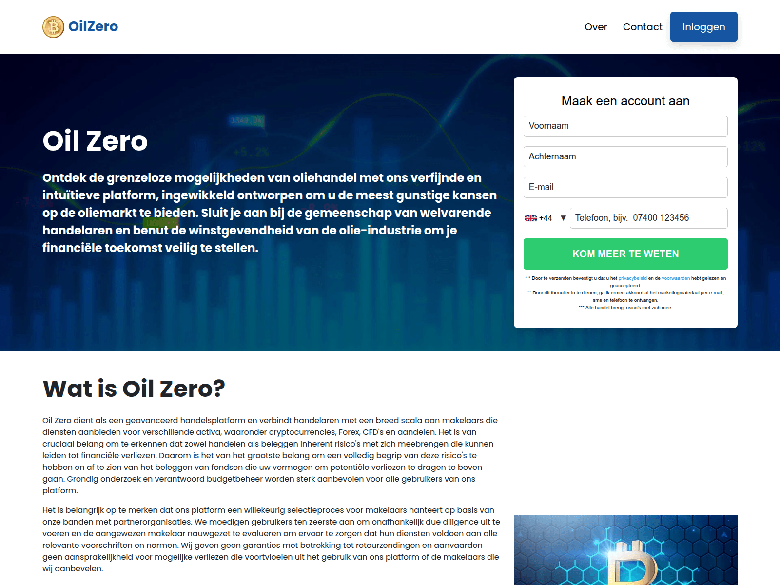Screenshot of oilzero.nl