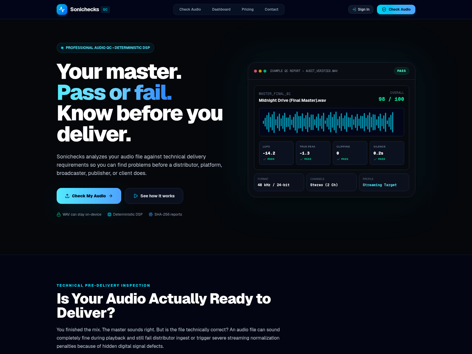Screenshot of sonichecks.com