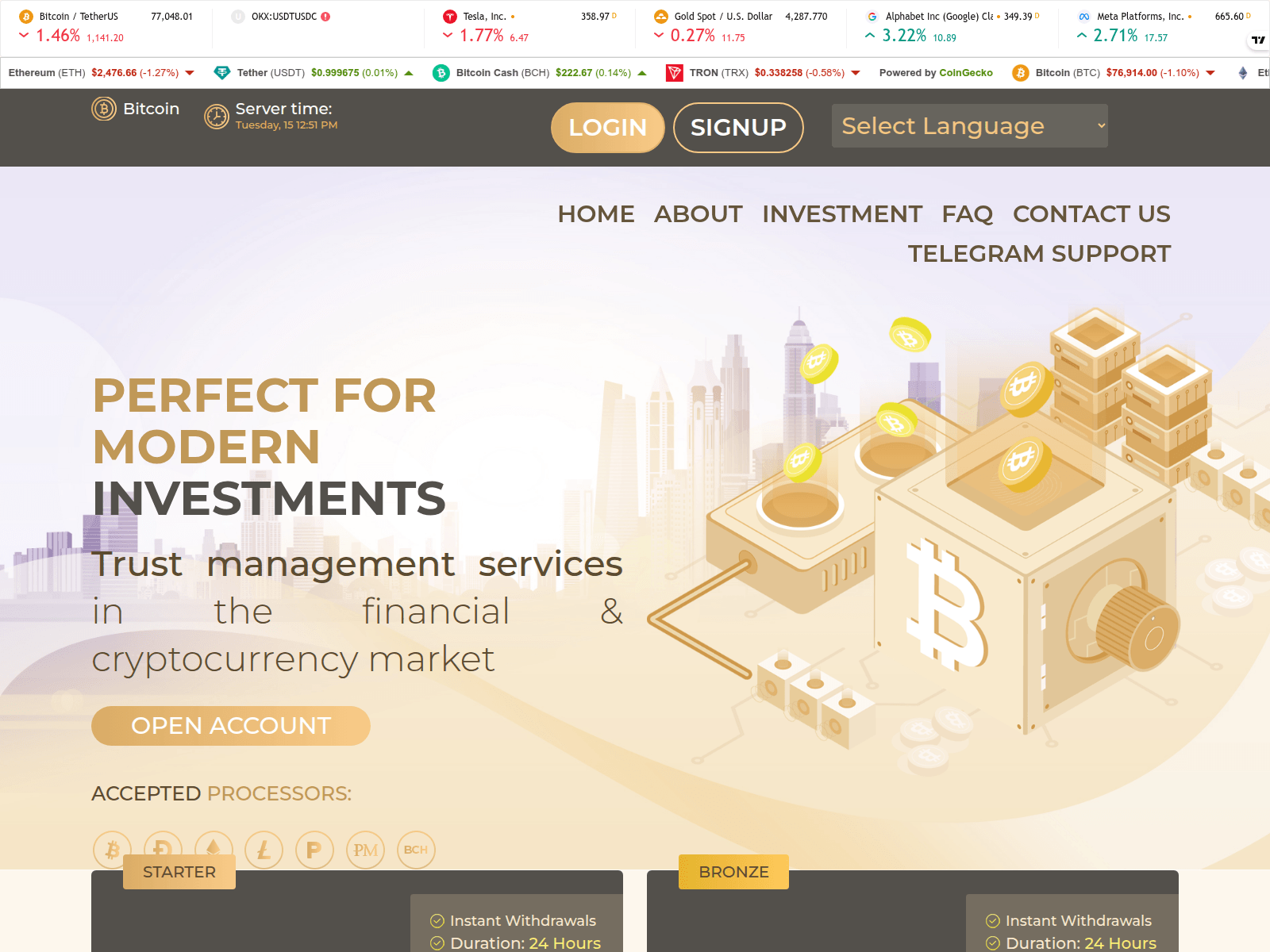 Screenshot of prestrade.com