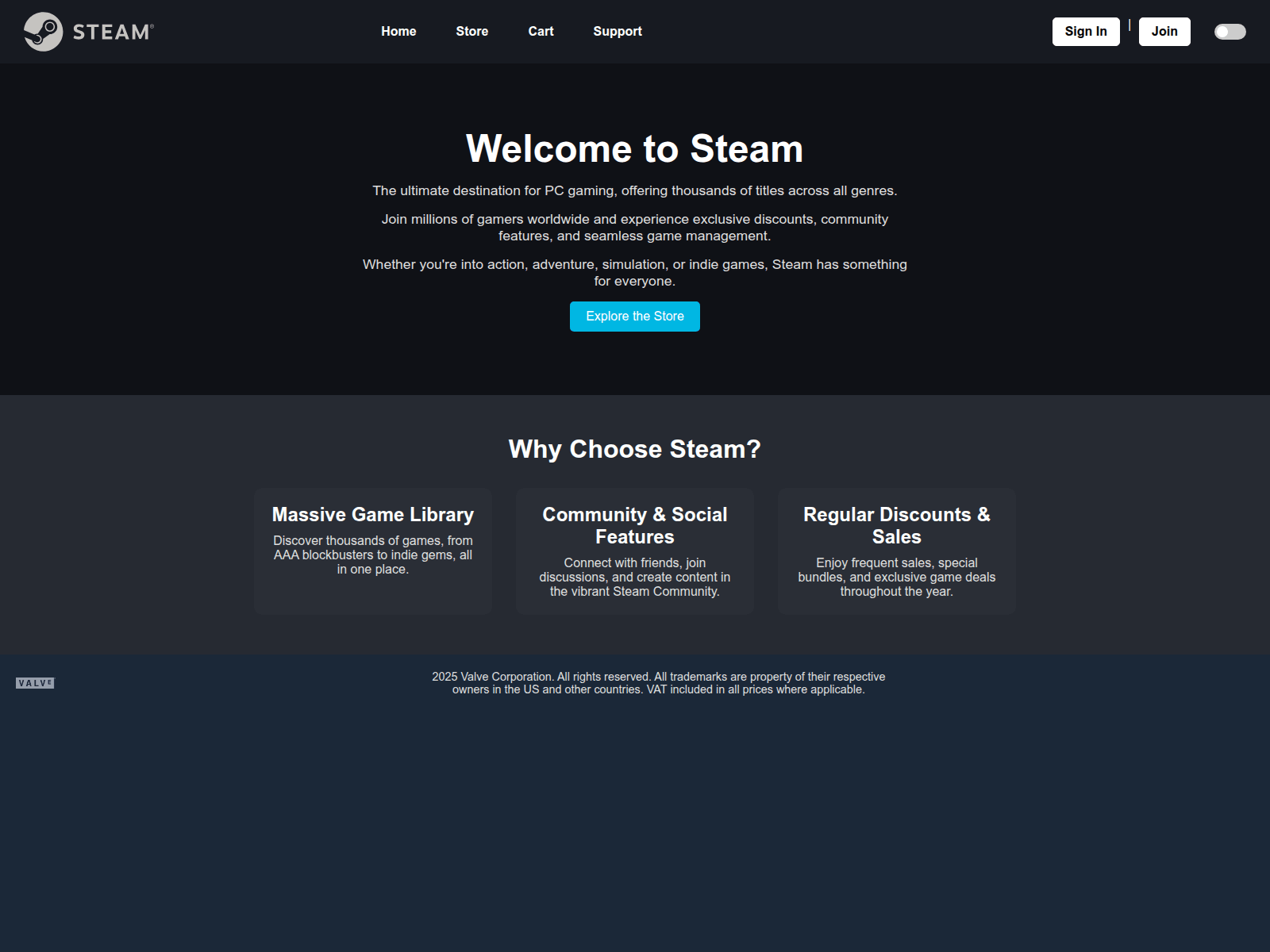 Screenshot von temu-steam.vercel.app