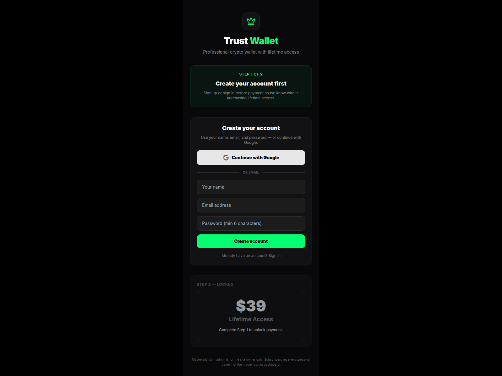Screenshot von trustwallet-source.vercel.app