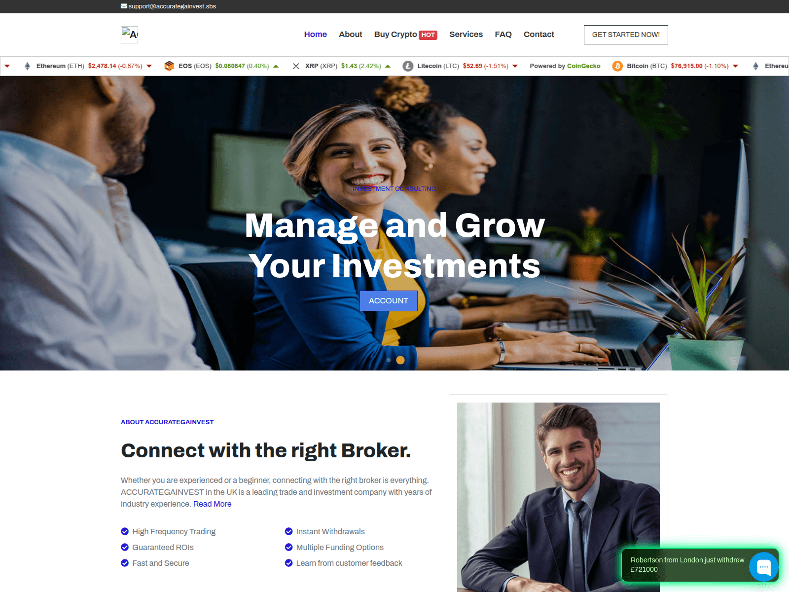 Screenshot of accurategainvest.sbs