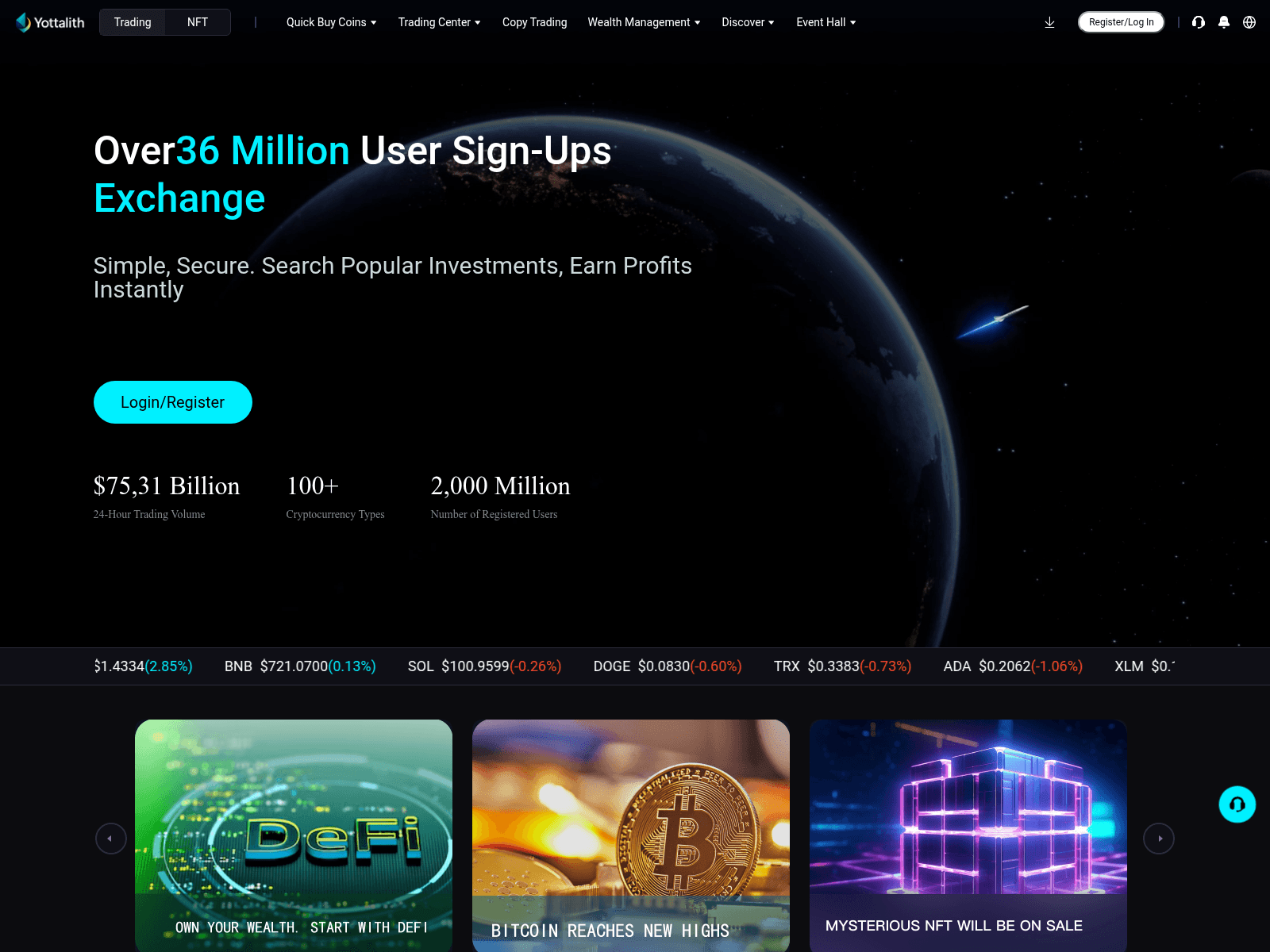 Screenshot of yottalith.com