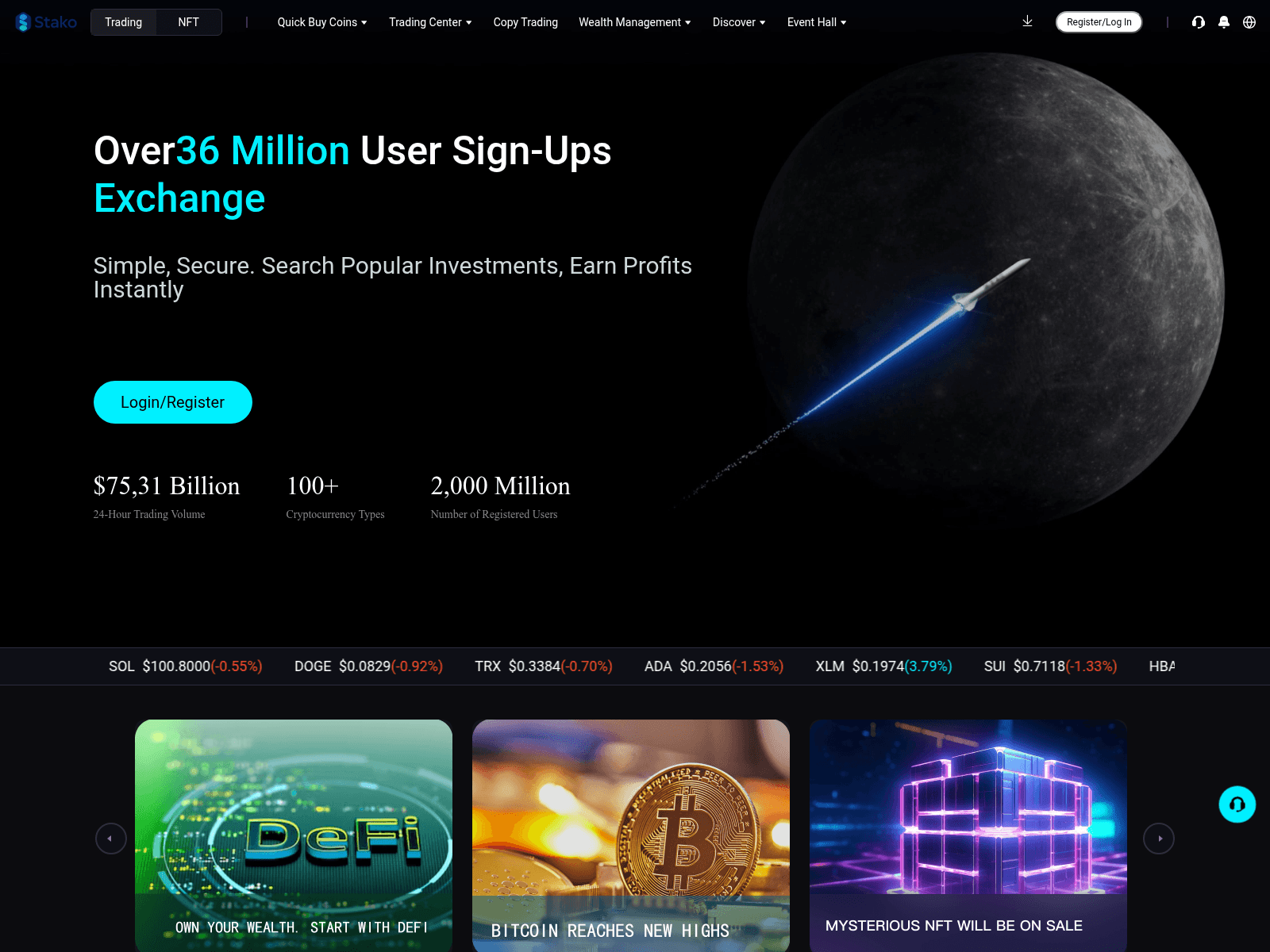 Screenshot of stakox.com
