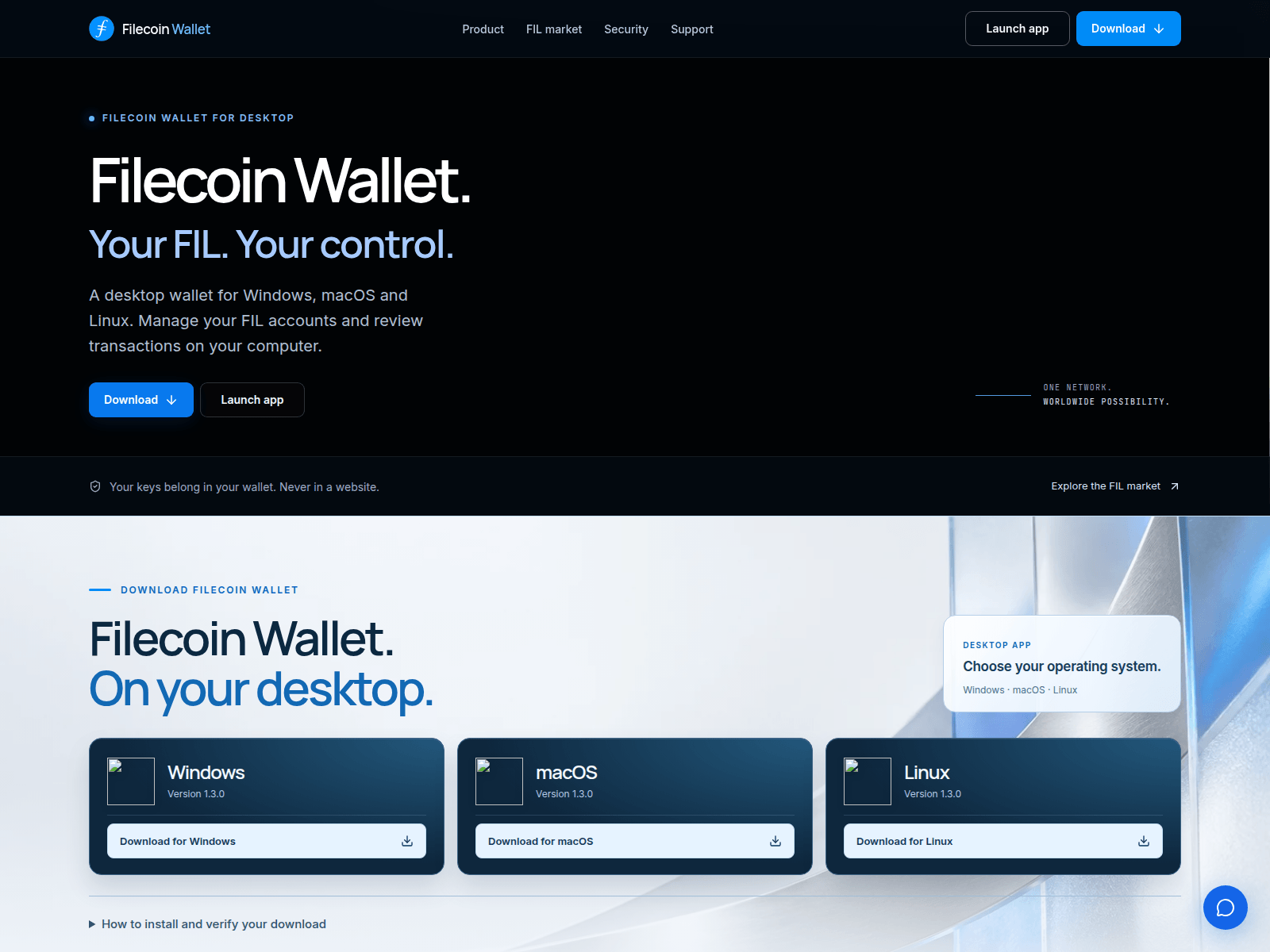 Screenshot of filecoinwallet.org