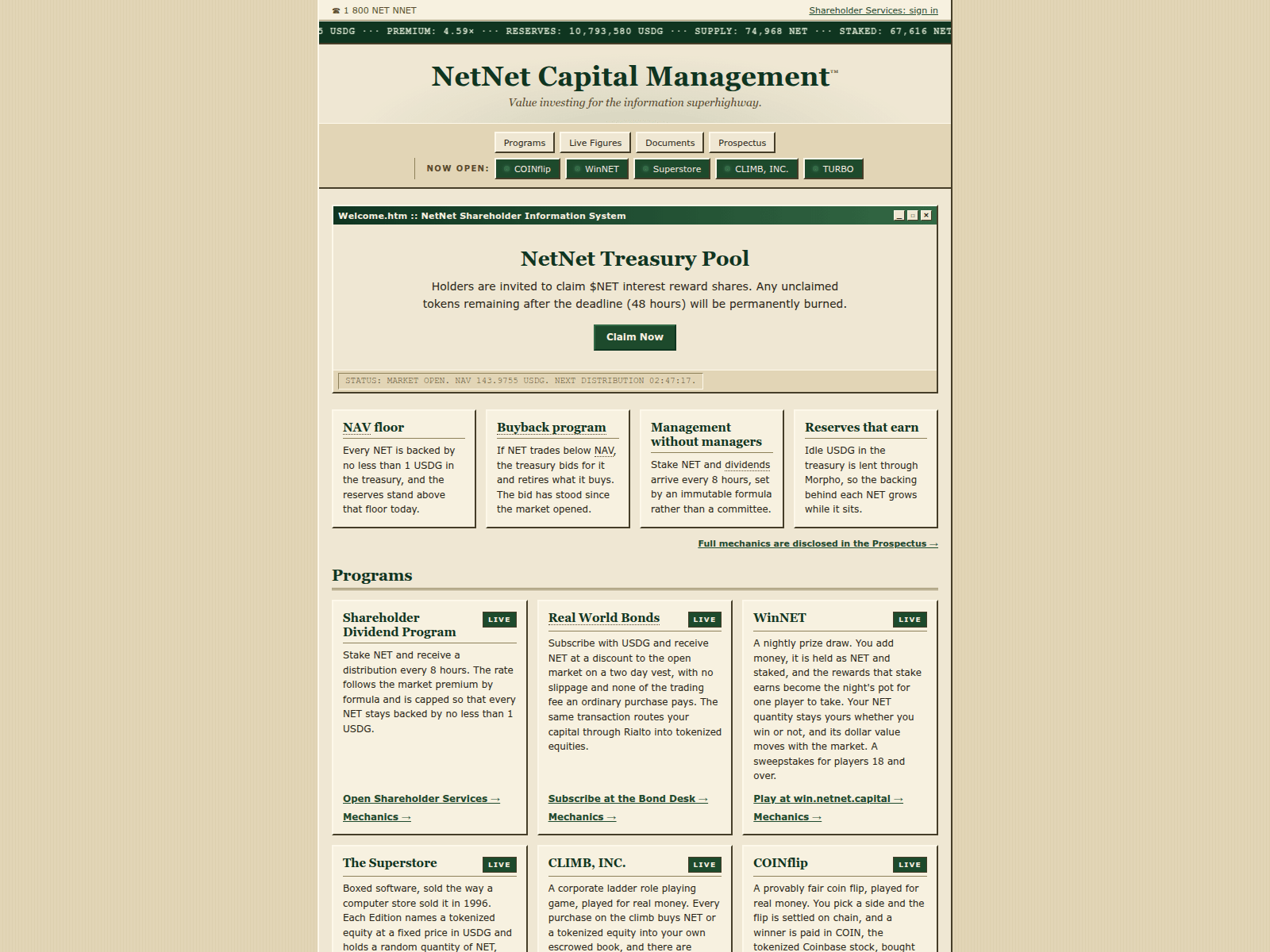 Screenshot of votes-netnetcapital.com