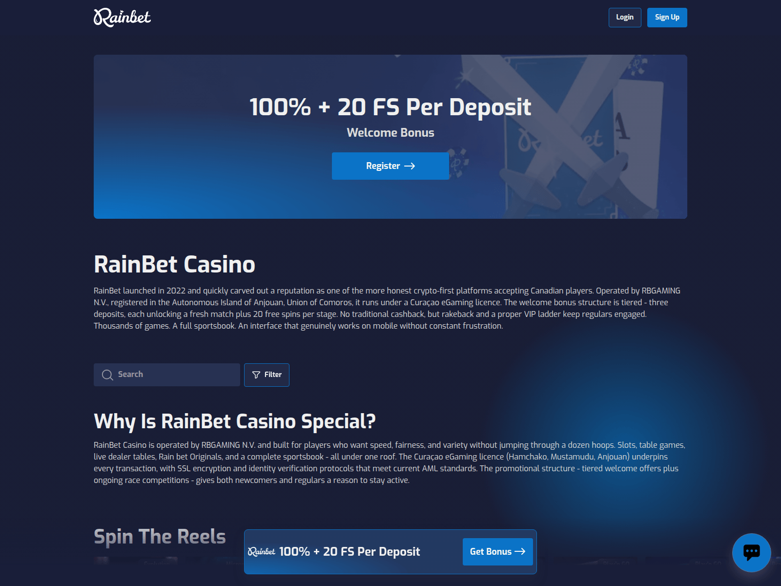 Screenshot of casinorainbet-canada.net