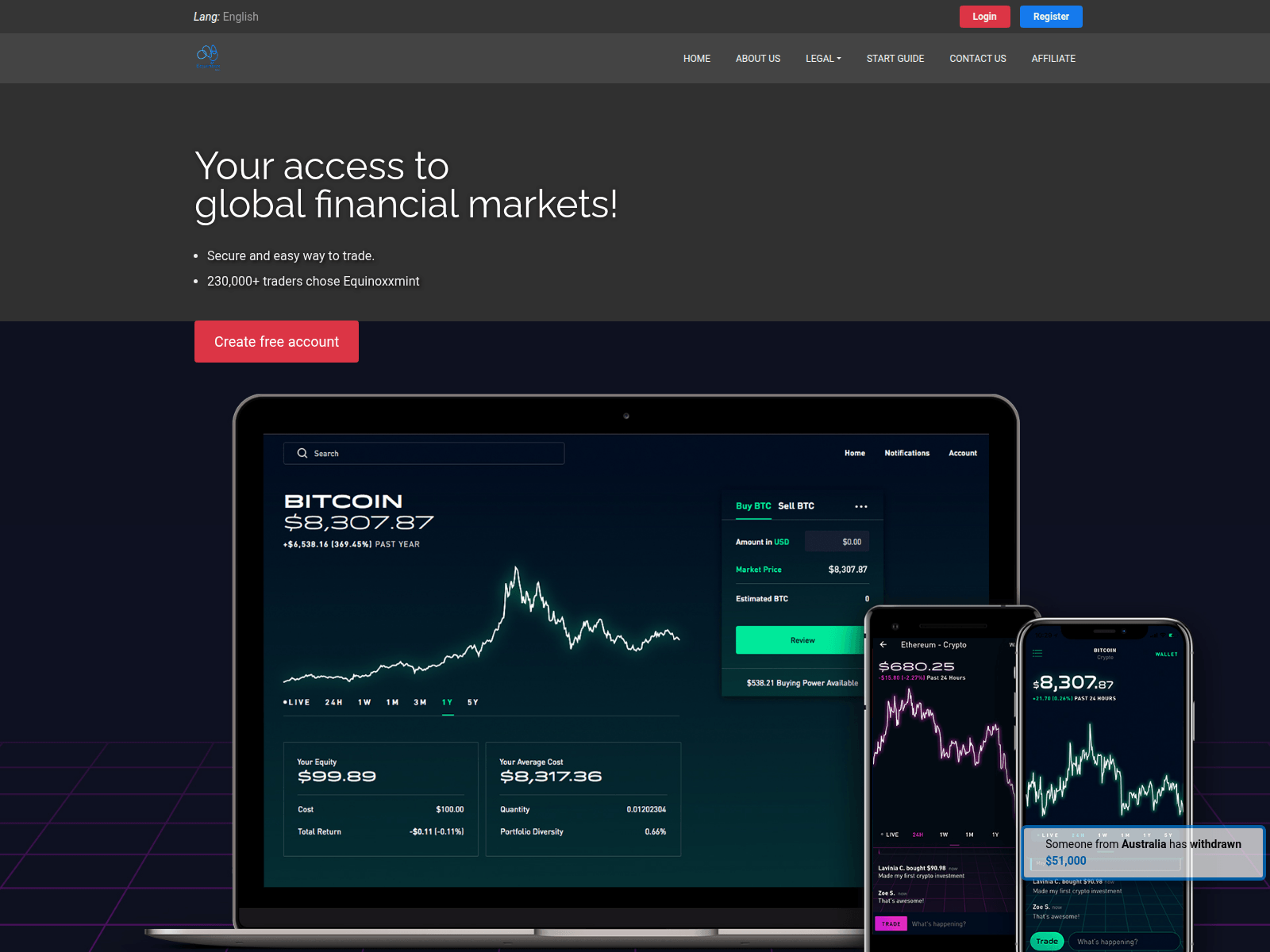 Screenshot of equinoxxmint.com