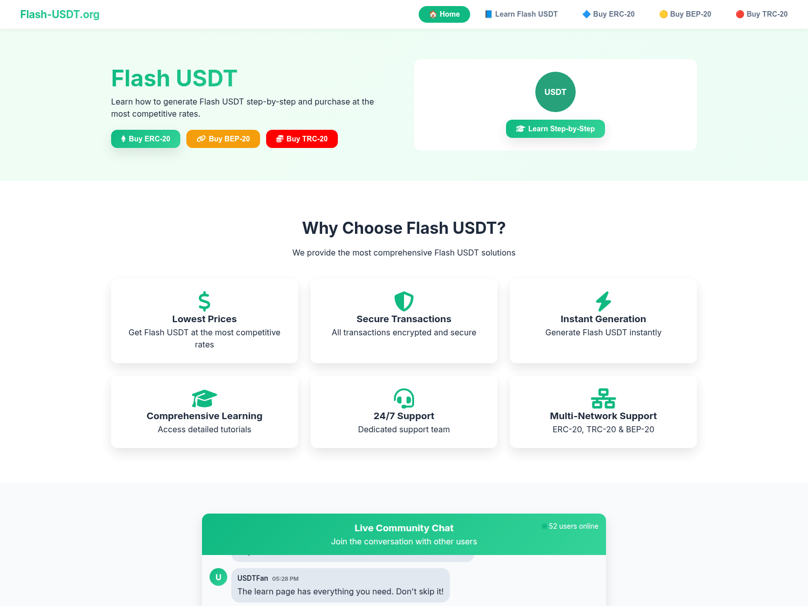 Знімок екрана flash-usdt.org
