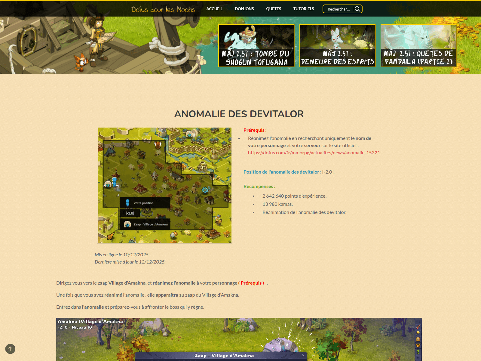 Screenshot of dofuspourlesnoobs-quetes.com