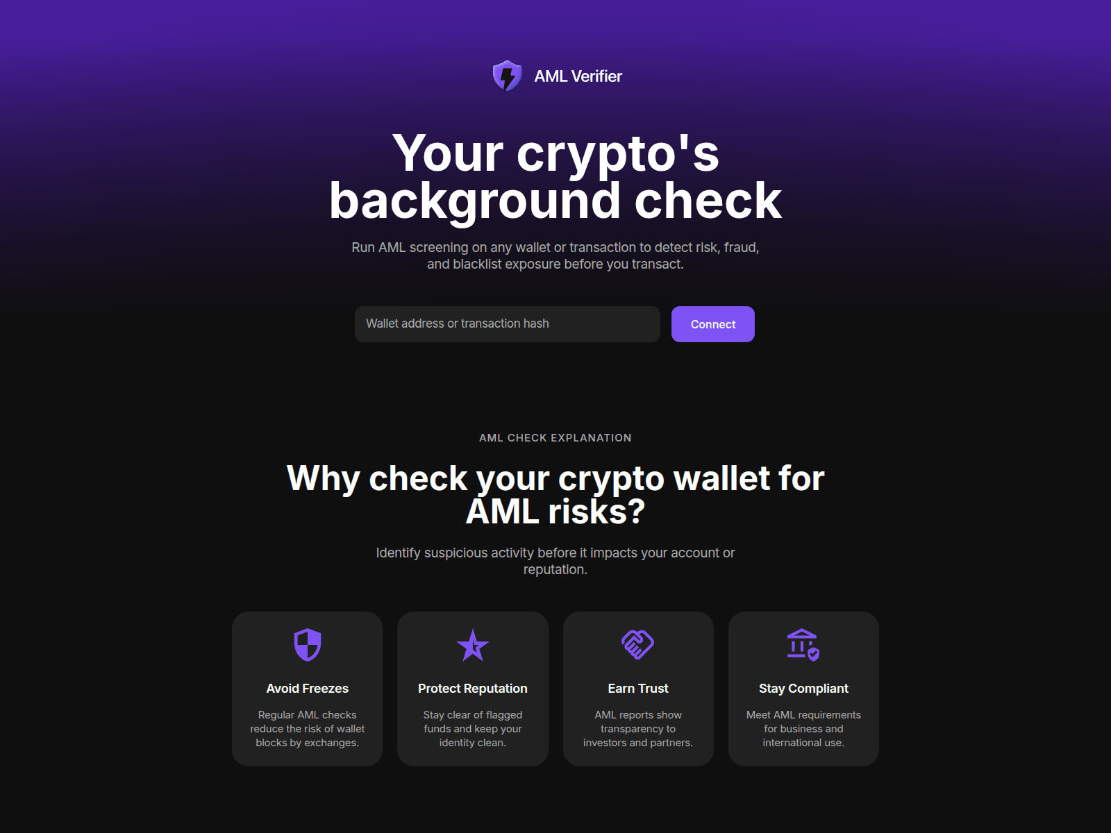 Screenshot of amlverifier.group