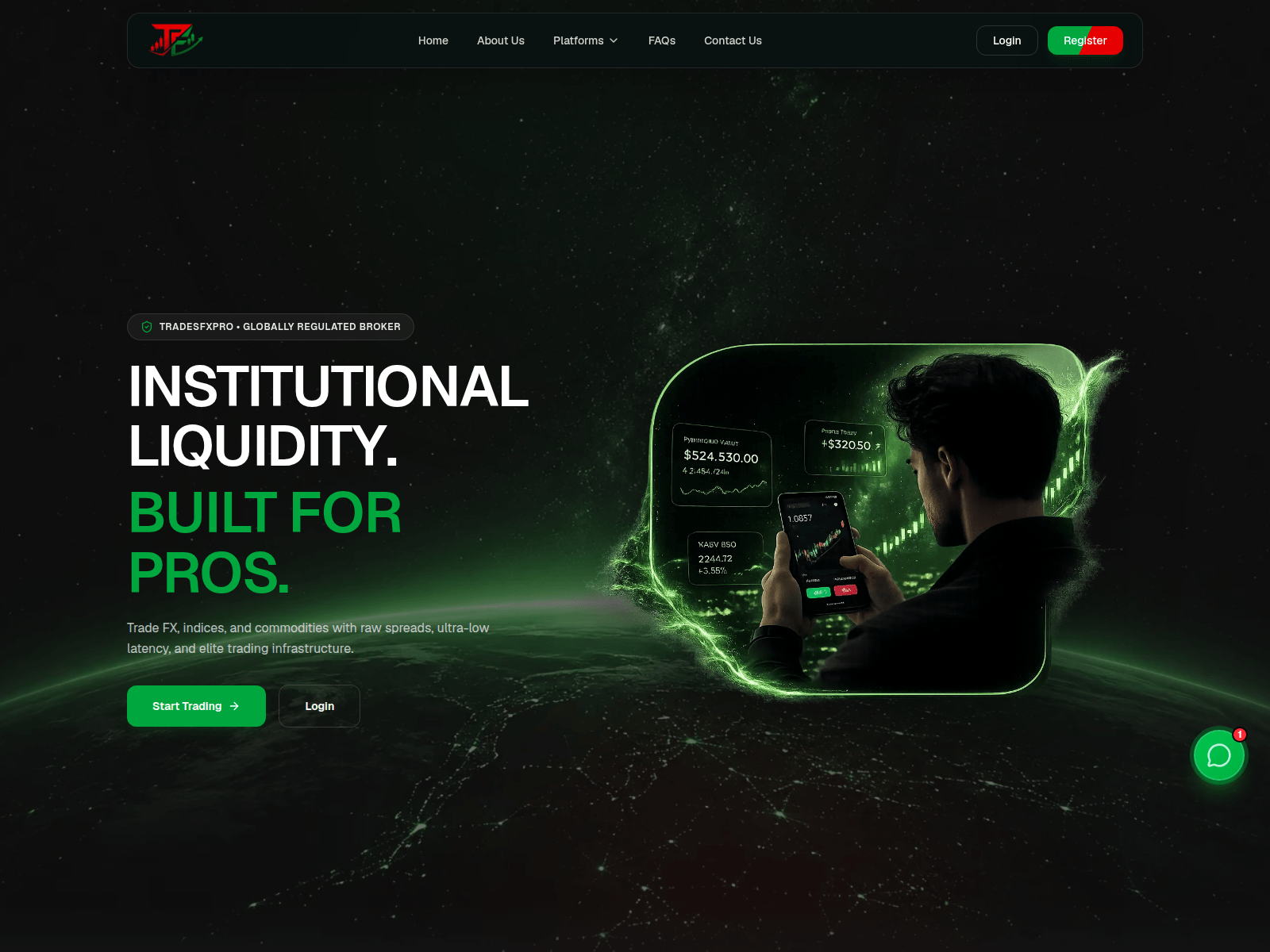 Screenshot of tradesfxpro.com