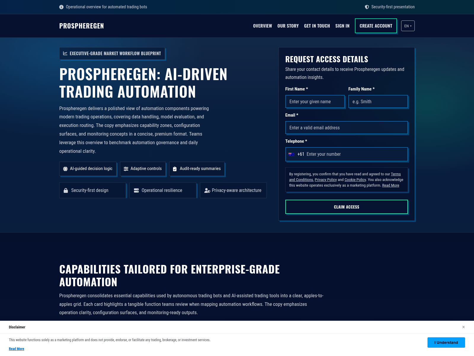 Screenshot of prospheregen.click