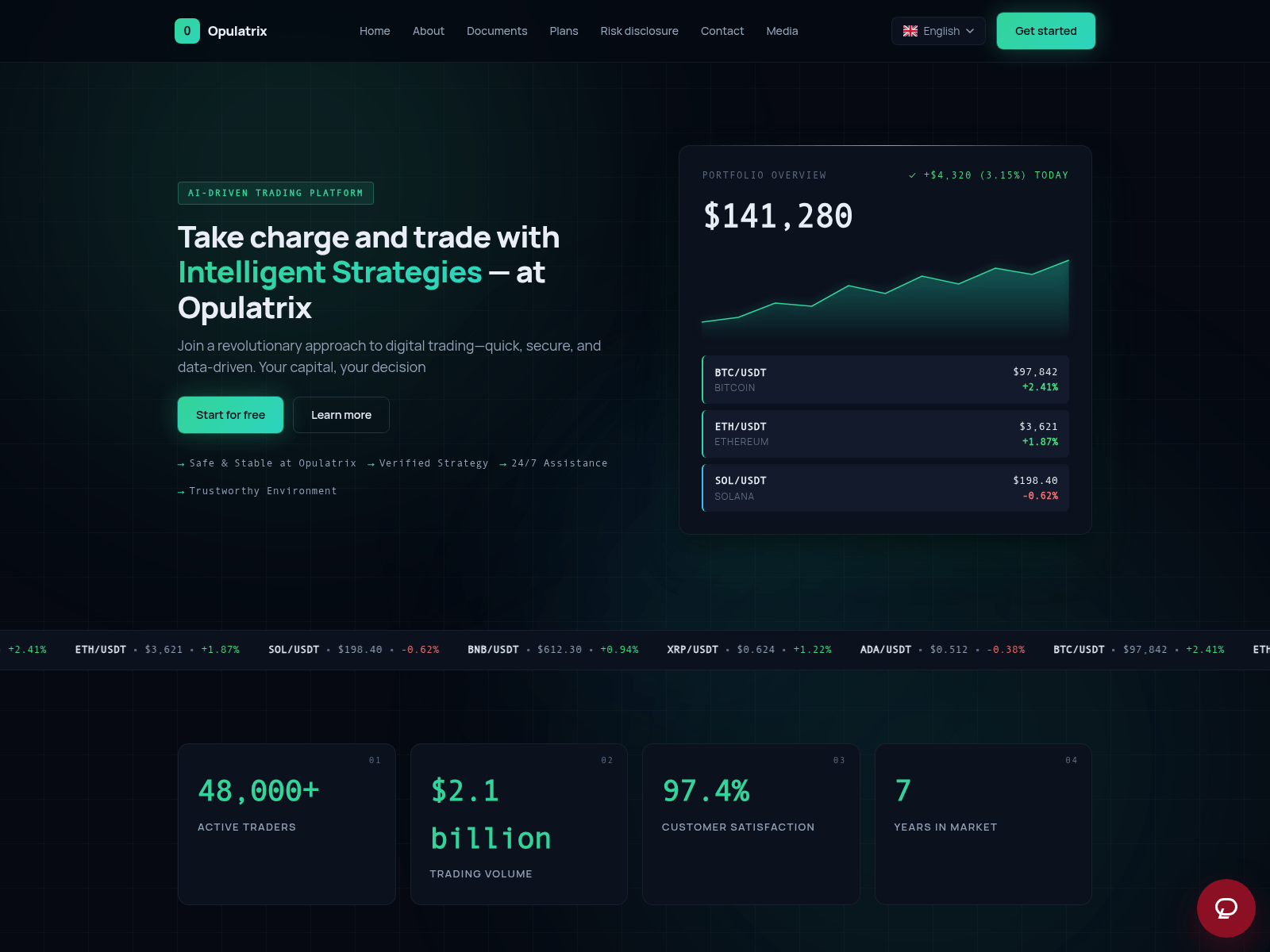 Screenshot of opulatrixtrade.com