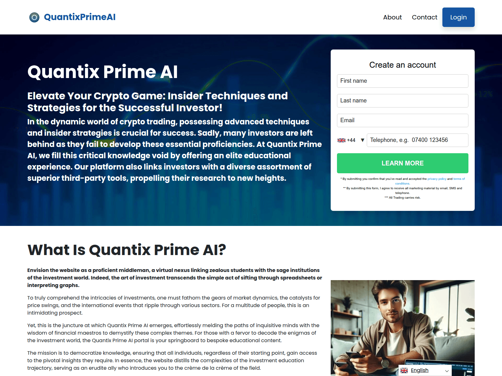 Screenshot of quantixprimeai.app