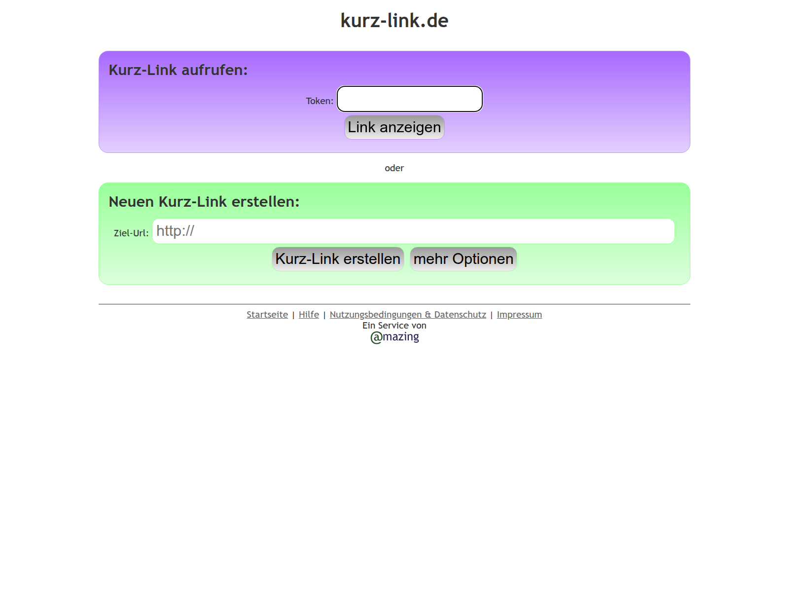Screenshot of kurz-link.de