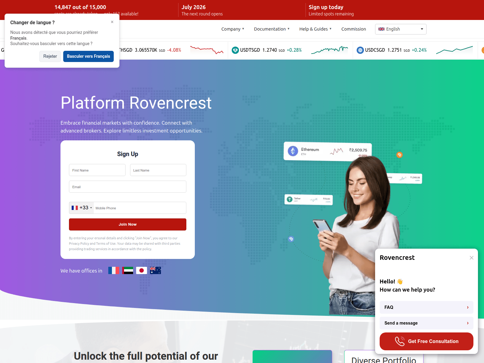 Screenshot of rovencrest-ai.com
