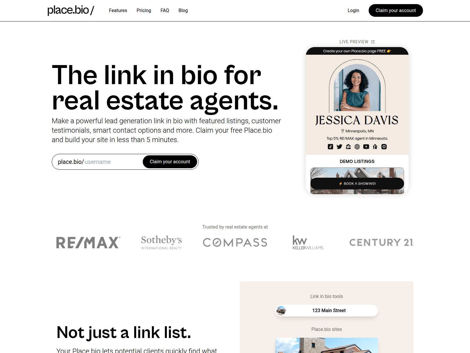 Screenshot of place.bio