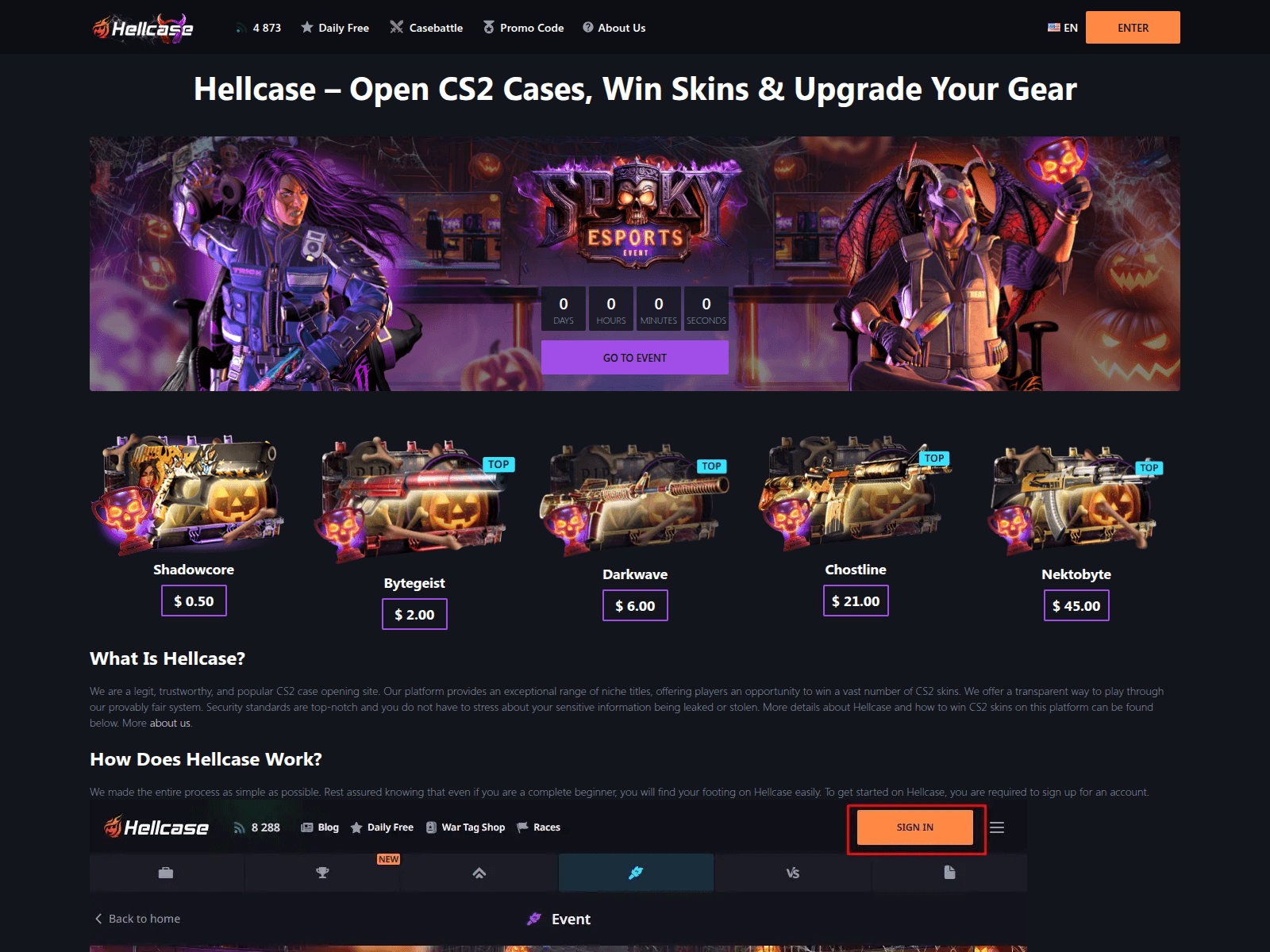 Знімок екрана hellcase.world