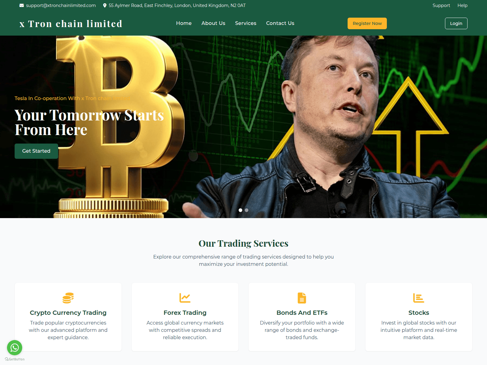 Screenshot of xtronchainlimited.com