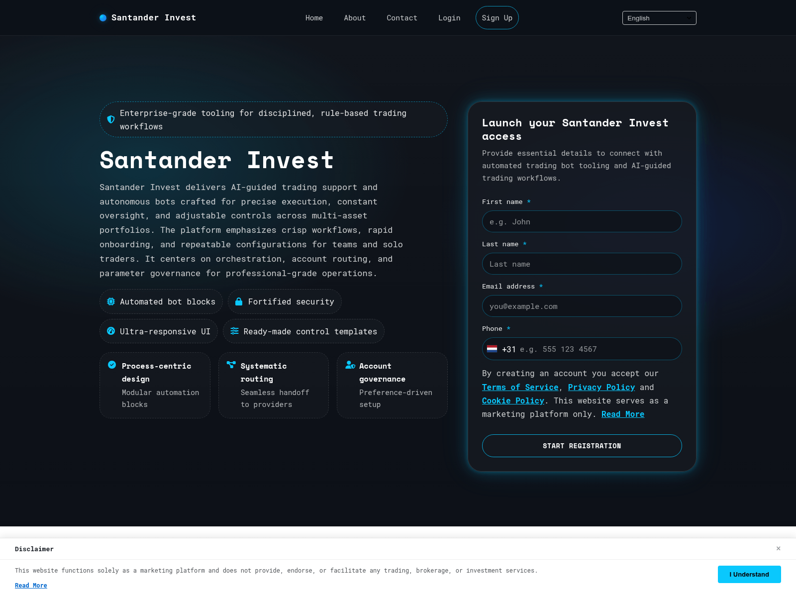 Screenshot of santanderinvestsystem.com