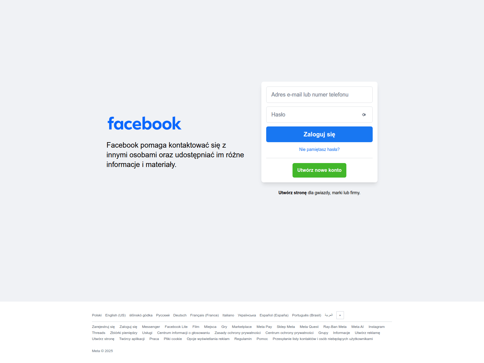 Captura de tela de logowanie-facebook.vercel.app