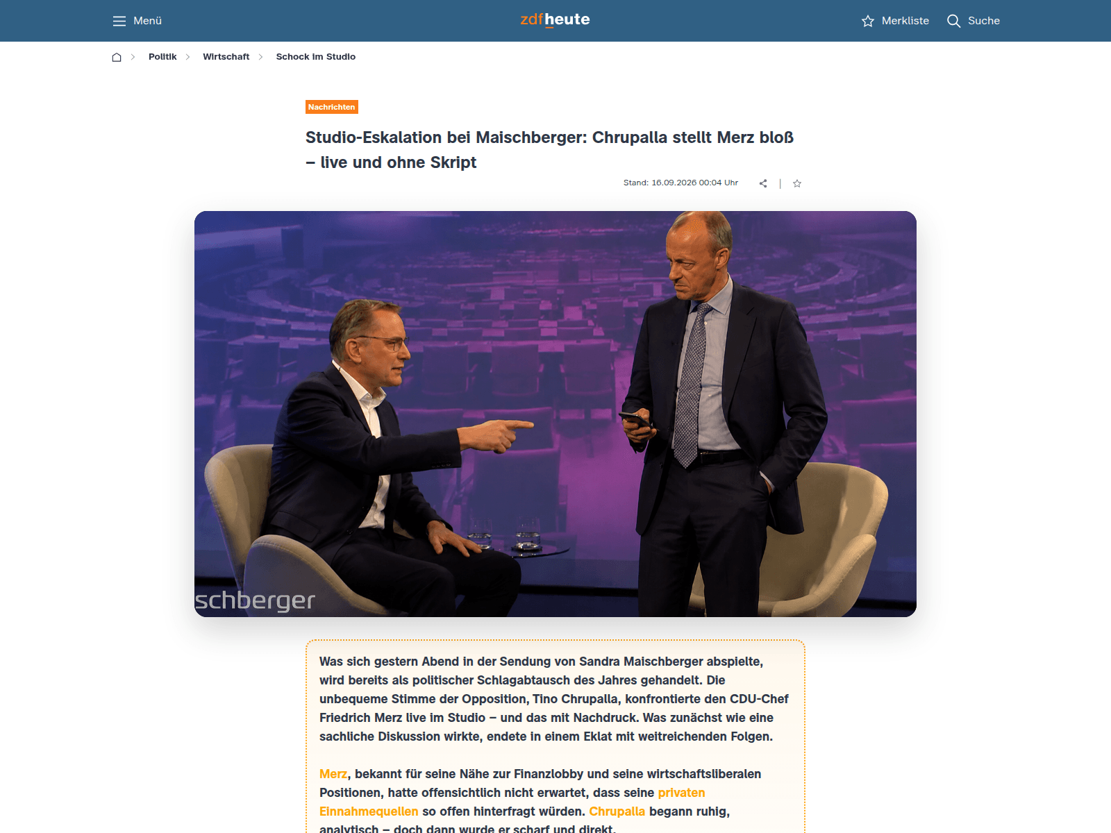 Screenshot of ereignisspiegel.click