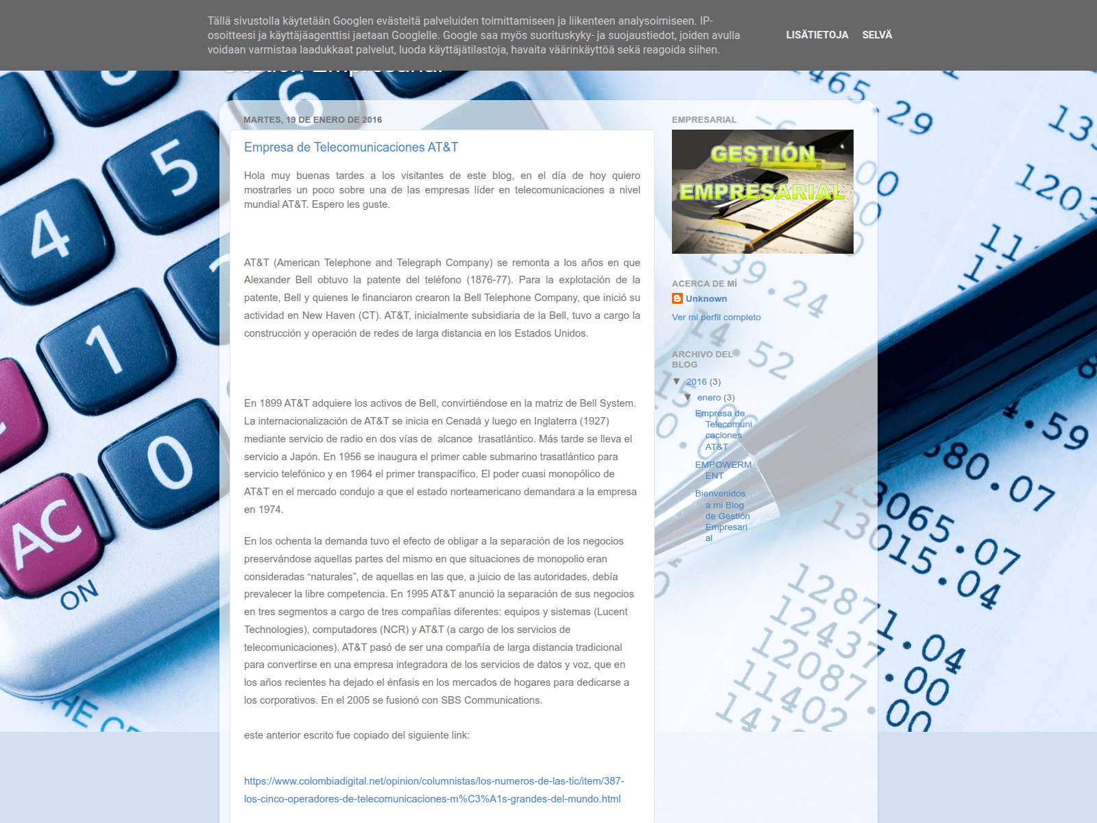 Screenshot of gestionempresarialdanier.blogspot.com
