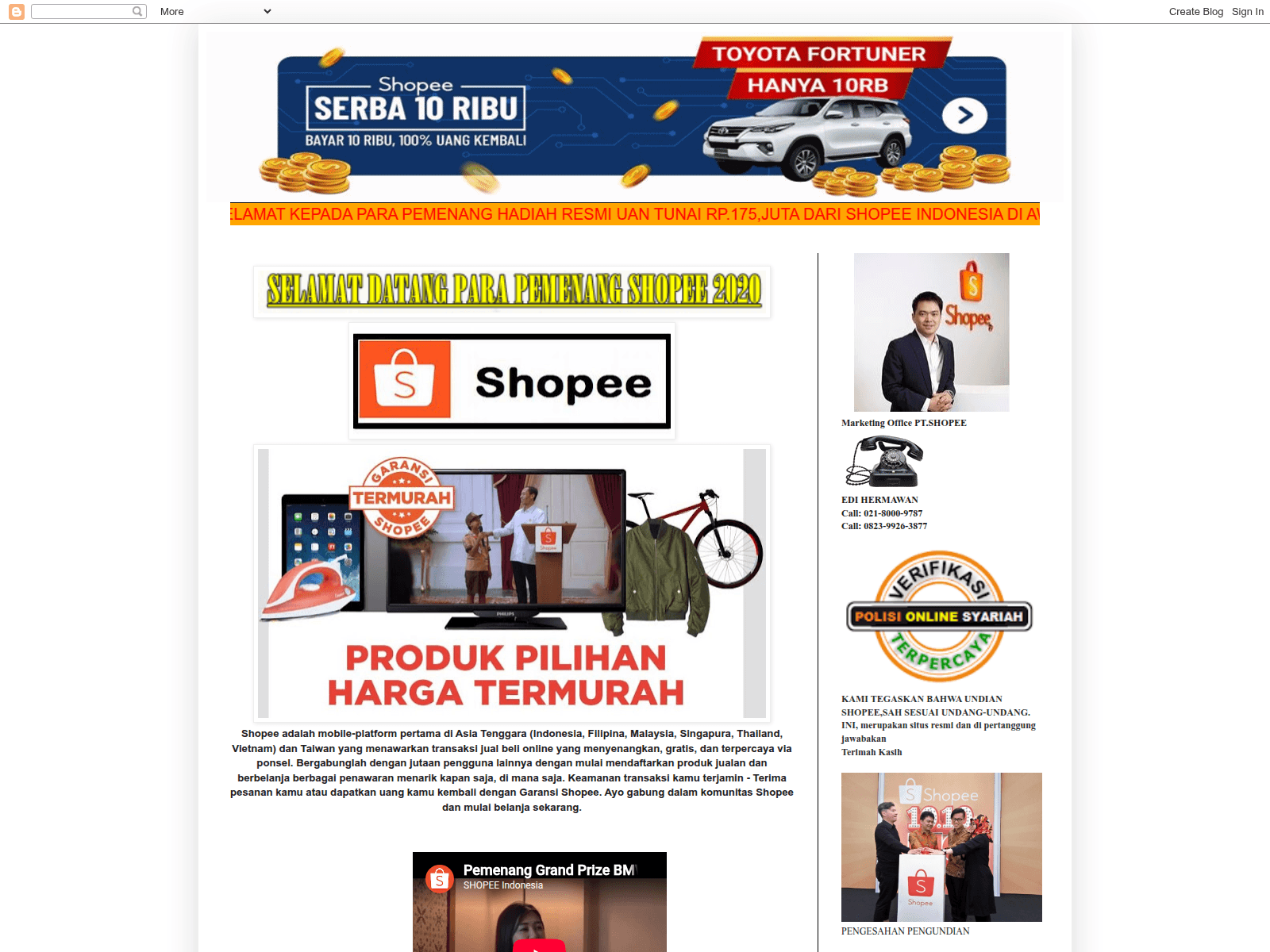 Screenshot of shopee1218.blogspot.com