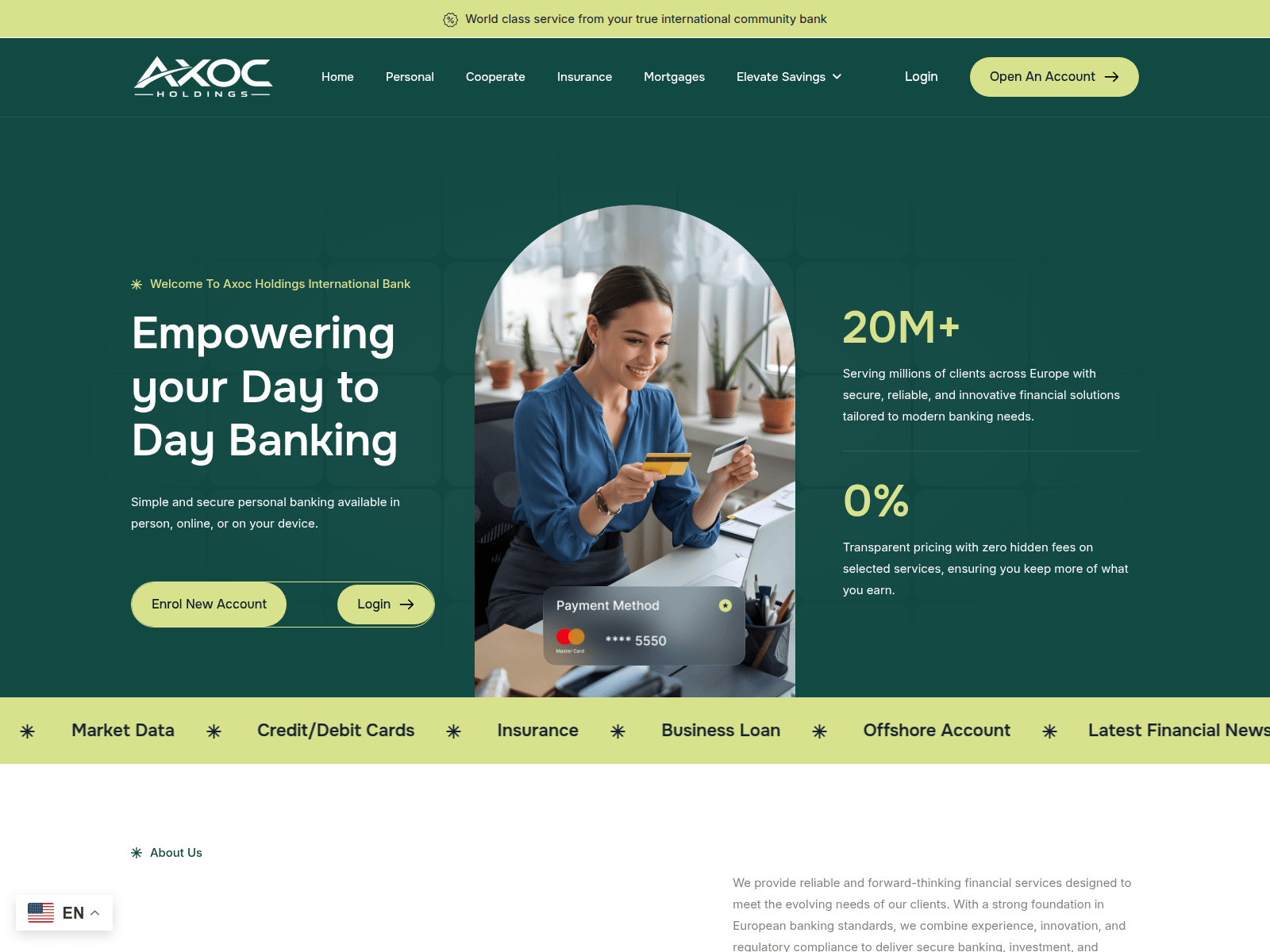 Screenshot of axocholdings.com