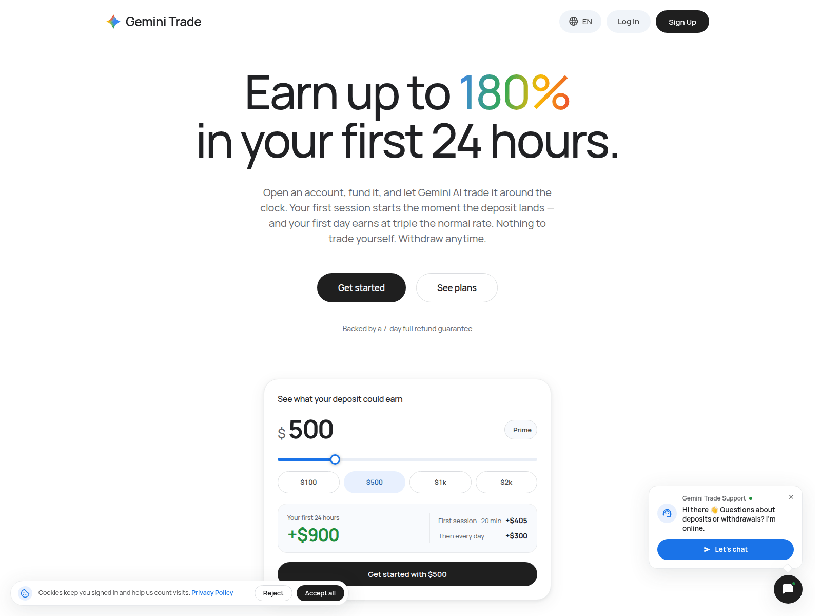 Screenshot of aitradegemini.com