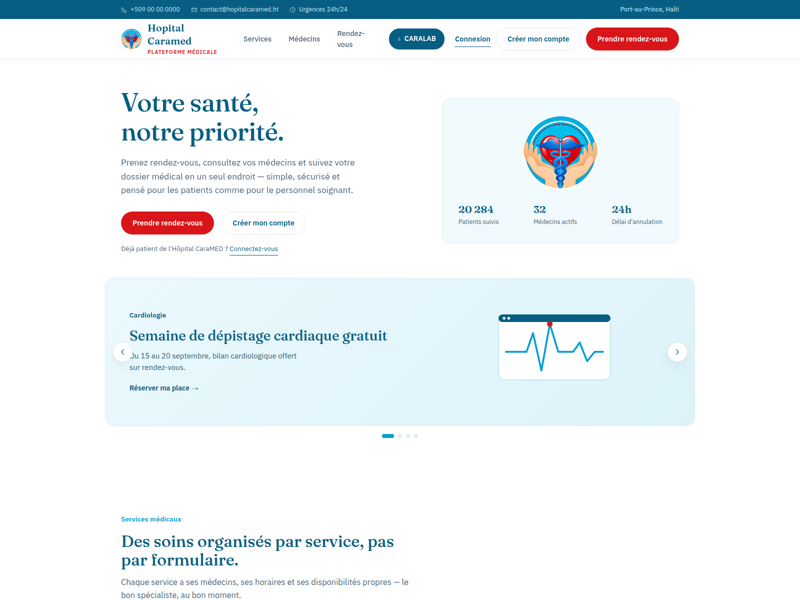 Screenshot of hopitalcaramed.org
