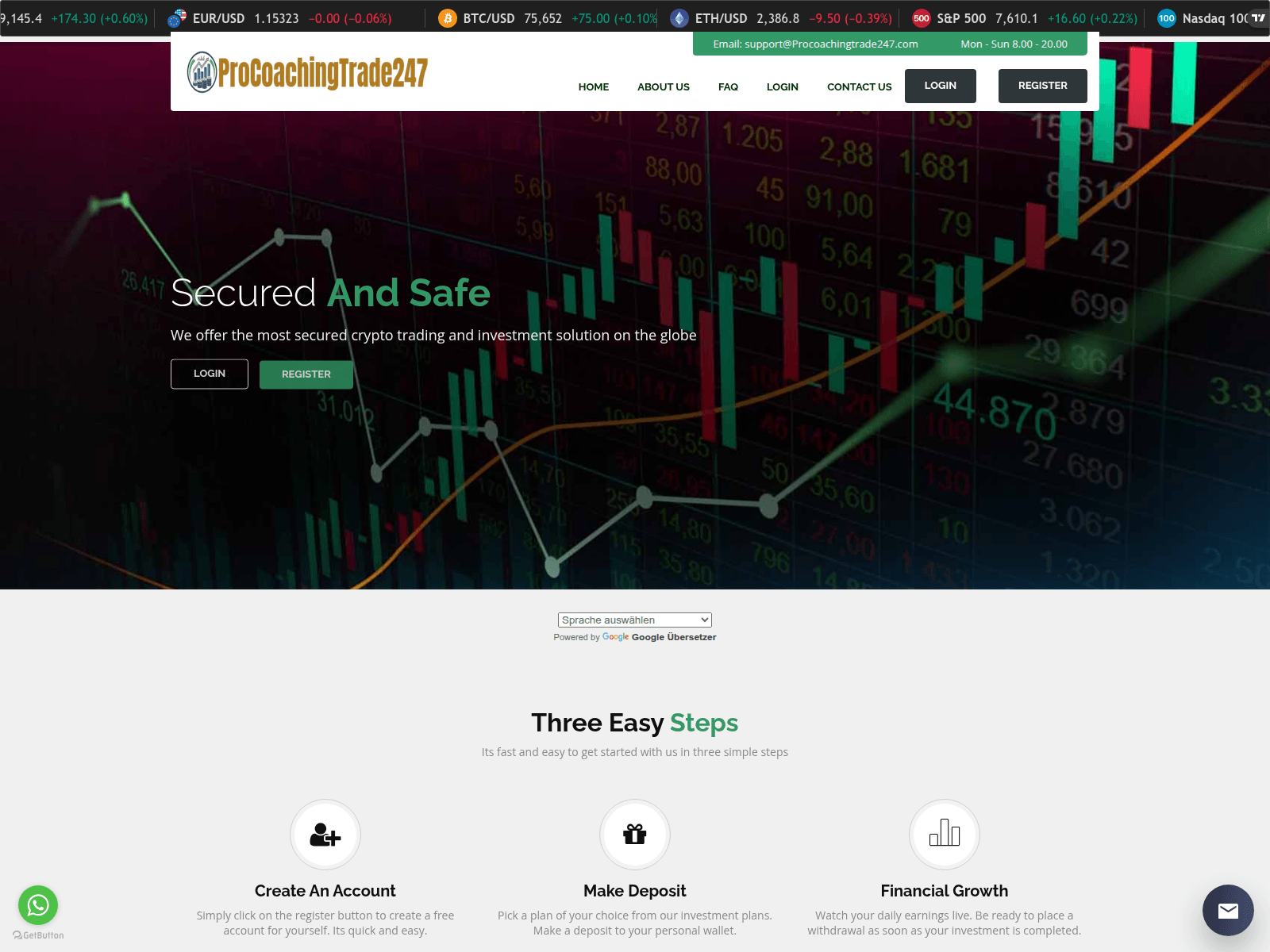 Screenshot of procoachingtrades247.com