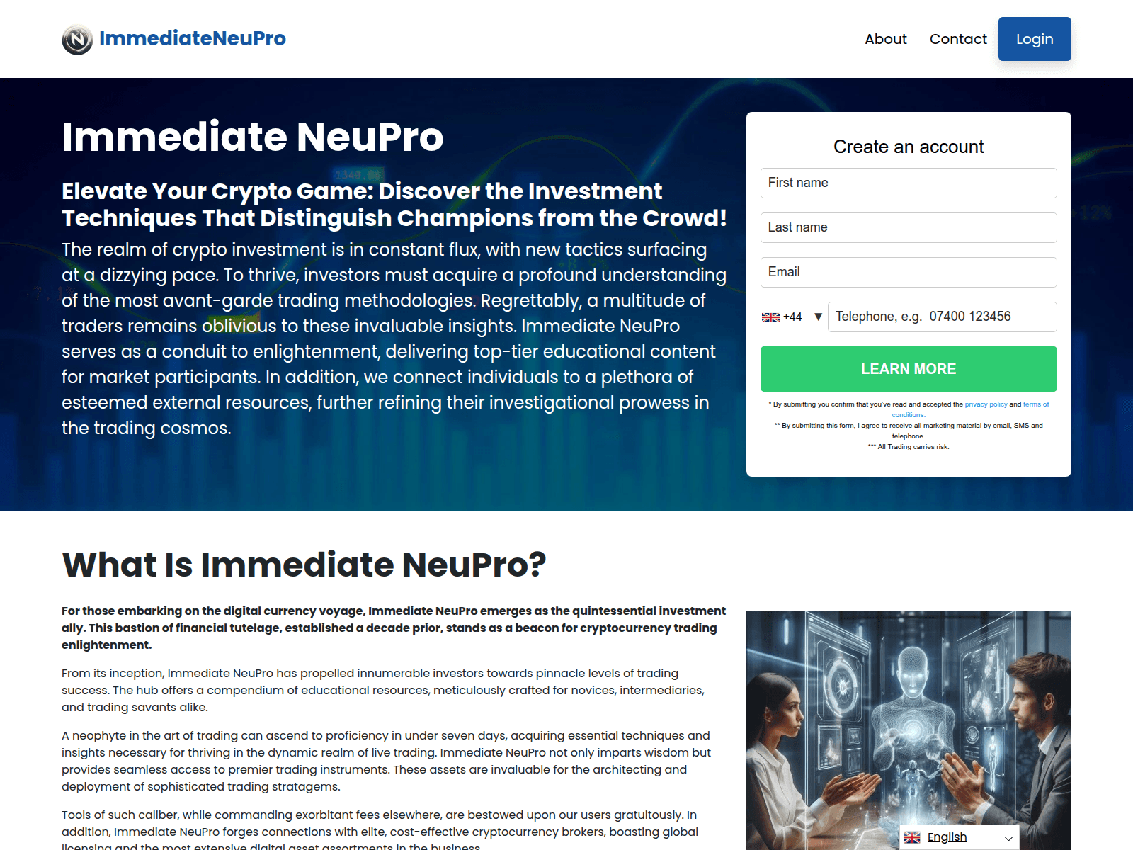 Screenshot of immediateneuproai.org