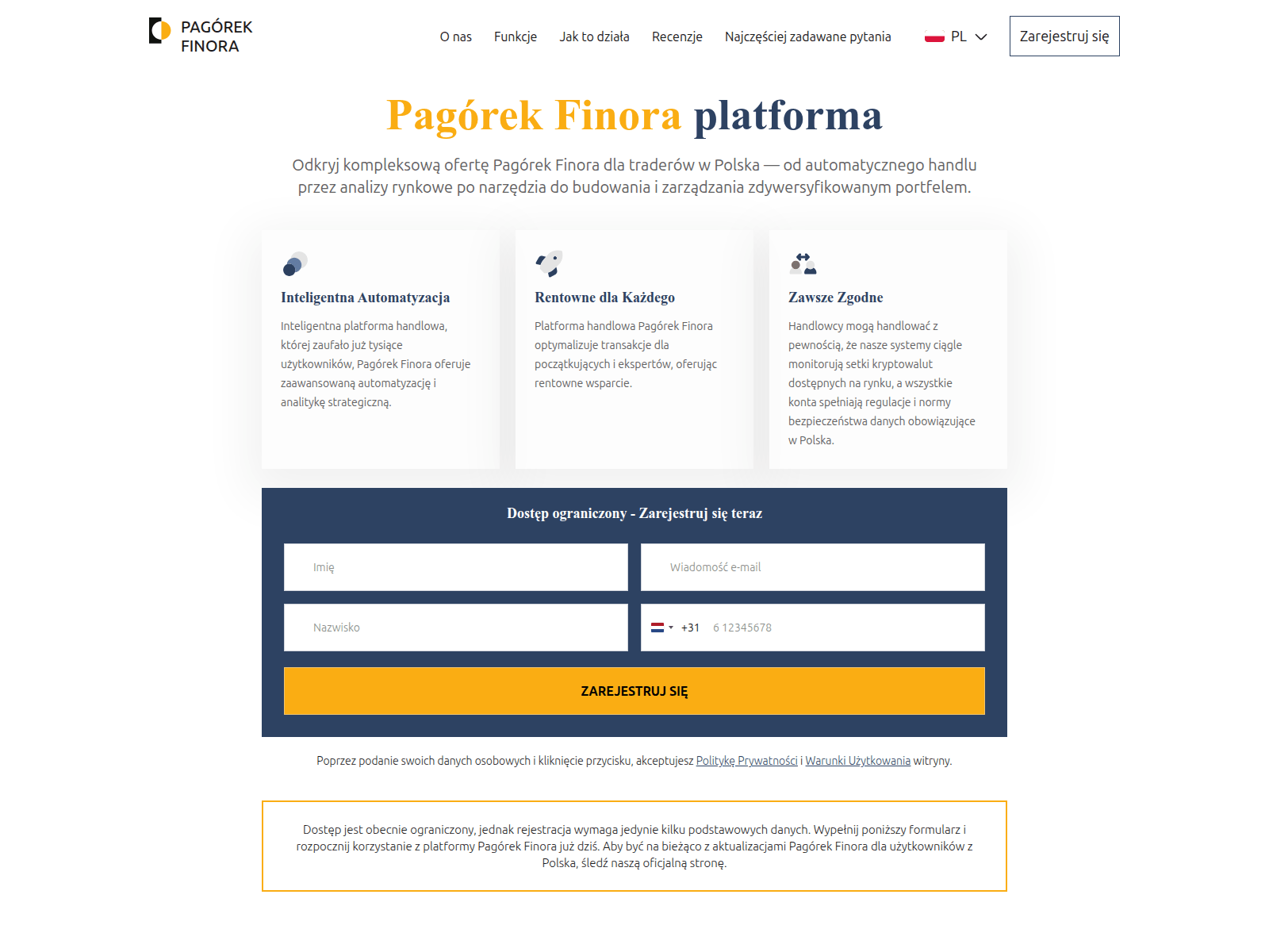 Screenshot of pagorek-finora.com