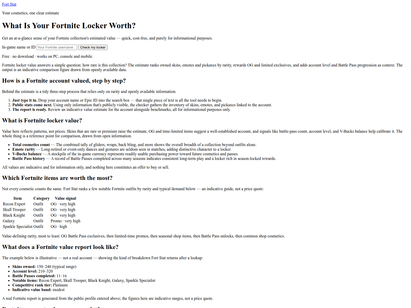 Screenshot of fort-stat.com