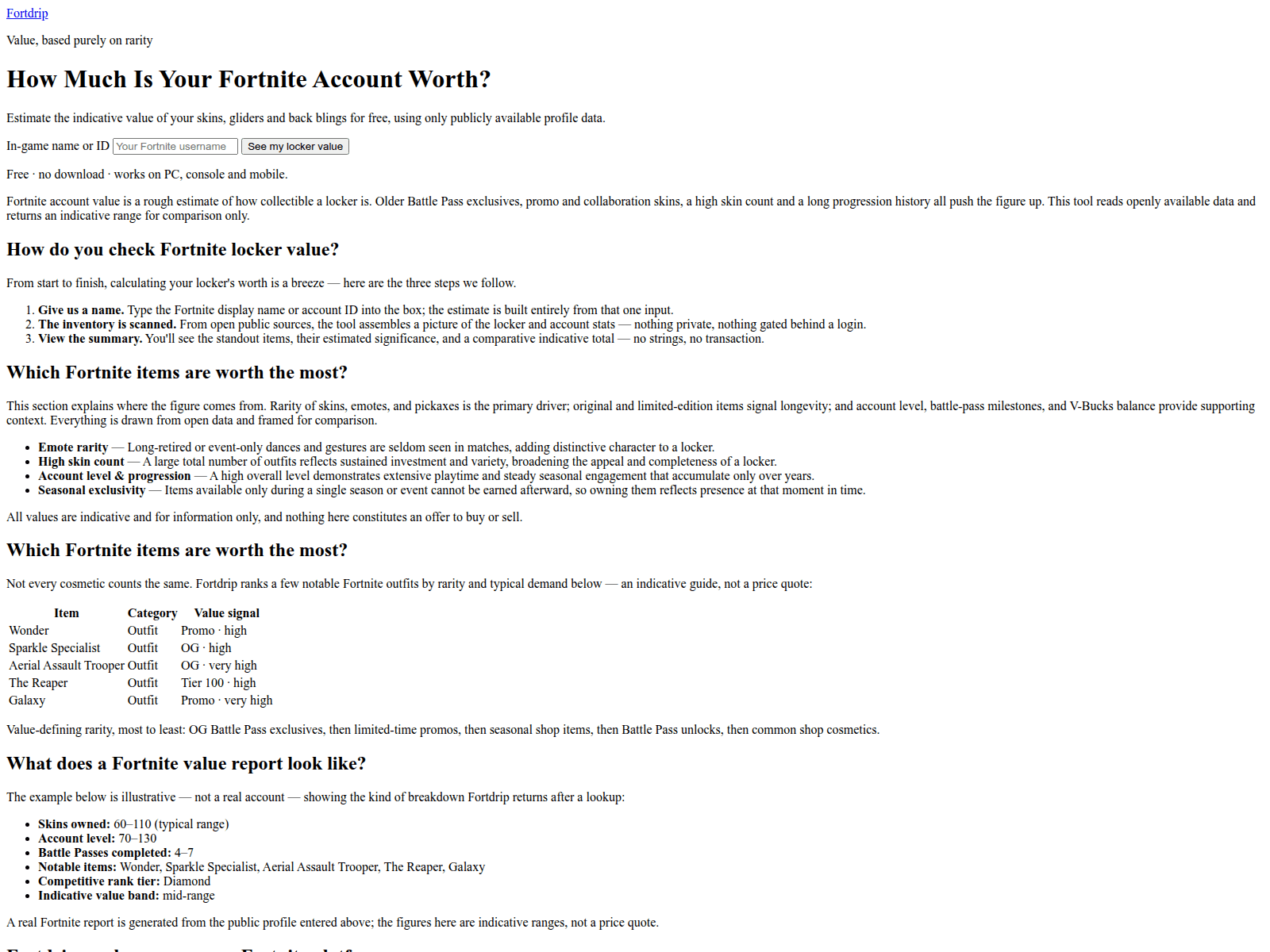 Screenshot of fortdrip.com