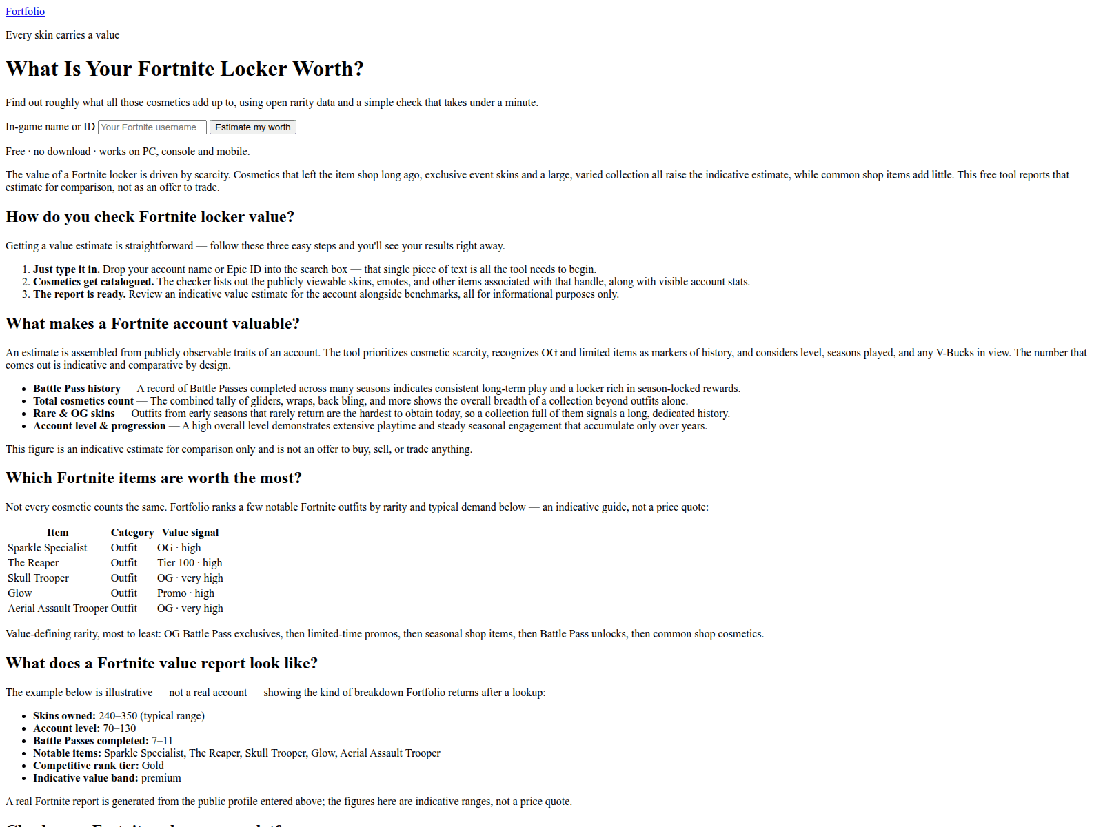 Screenshot of fortfolio.top
