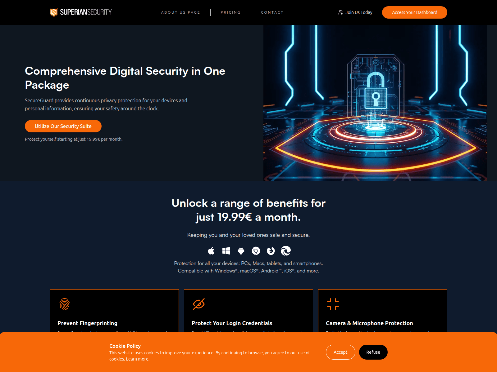 Screenshot of superiansecurity.com