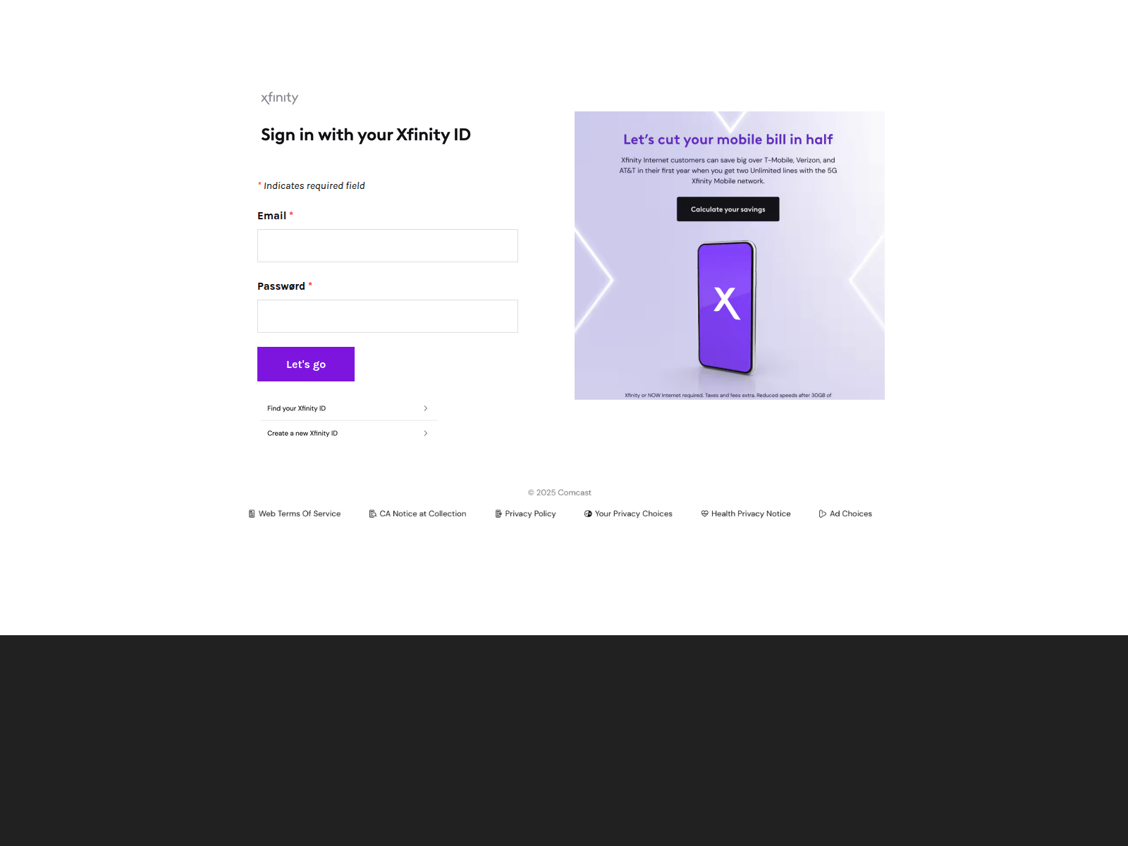 Screenshot of login-xfinityweb.weebly.com