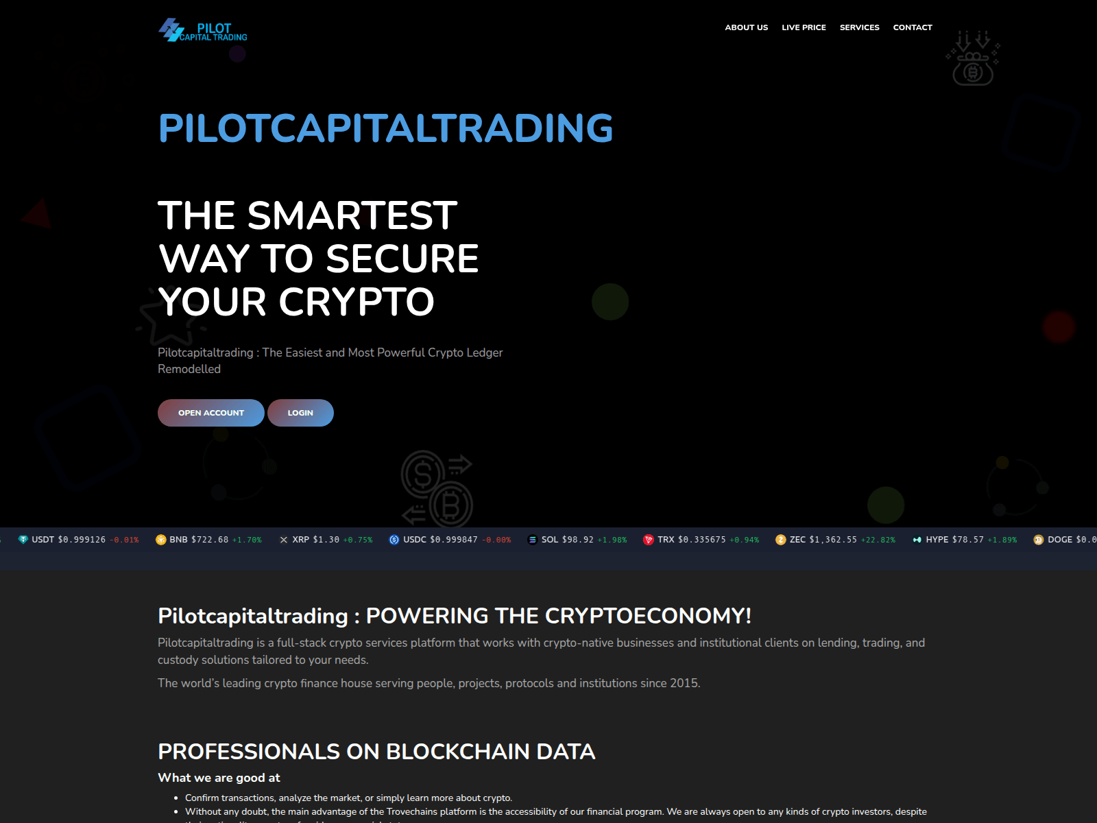 Captura de pantalla de pilotcapitaltrading.com