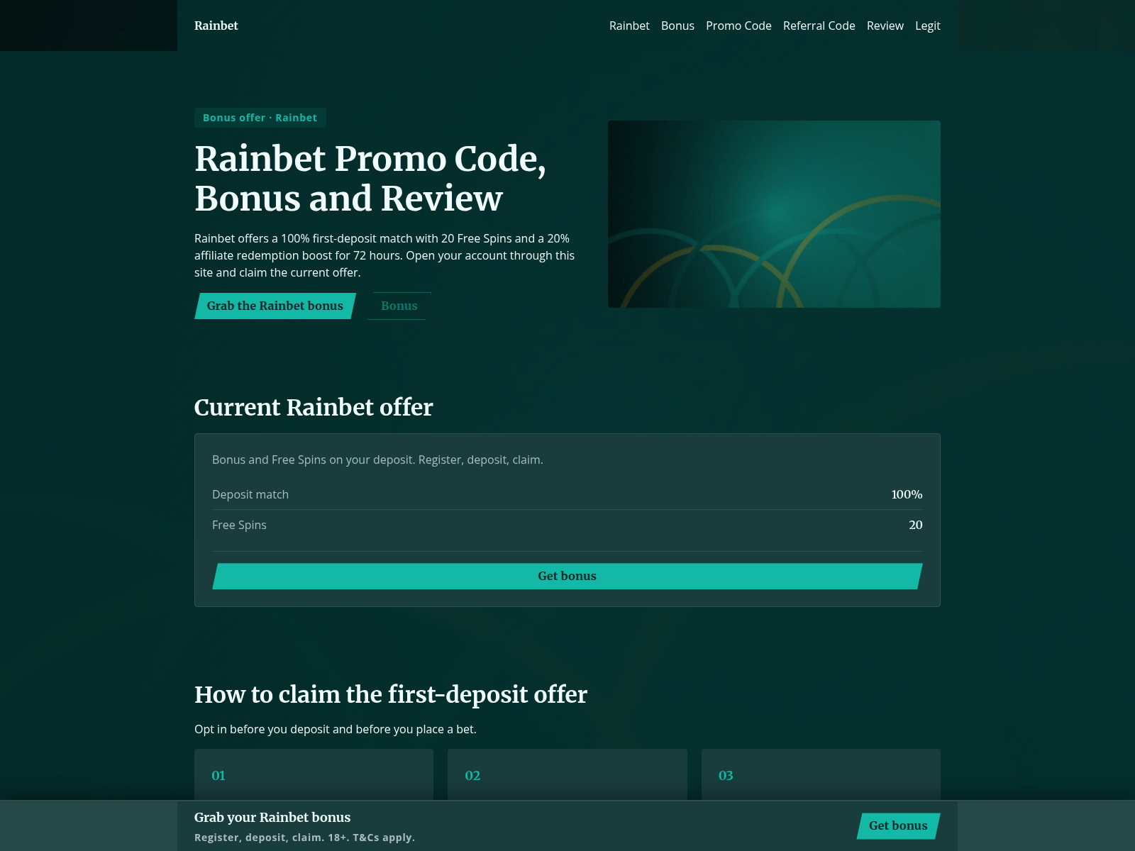 لقطة شاشة لـ rainbet-signup-bonus.com